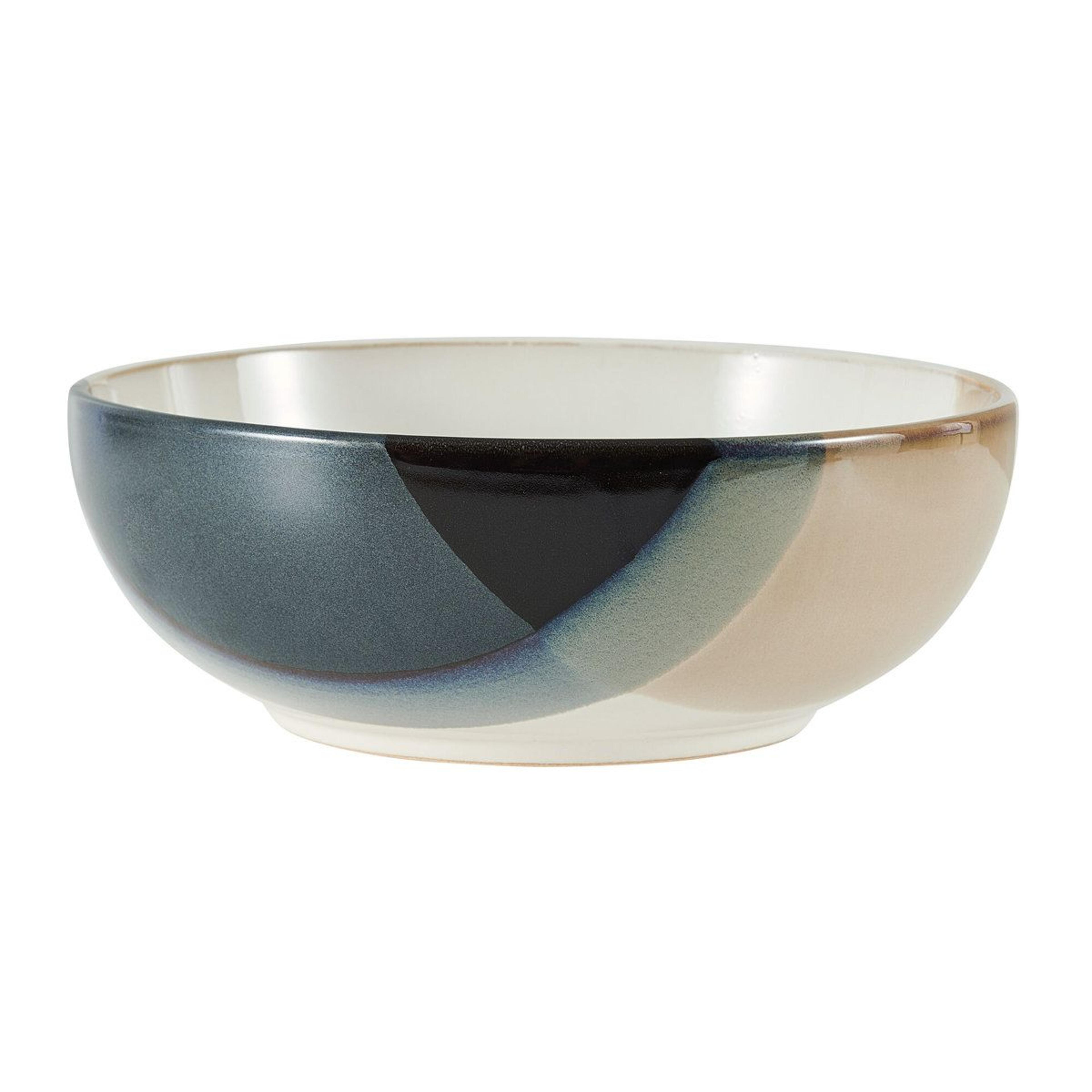 Contemporary Round Stoneware Geometric Vegetable Bowl 9 Inch 69 Oz 1