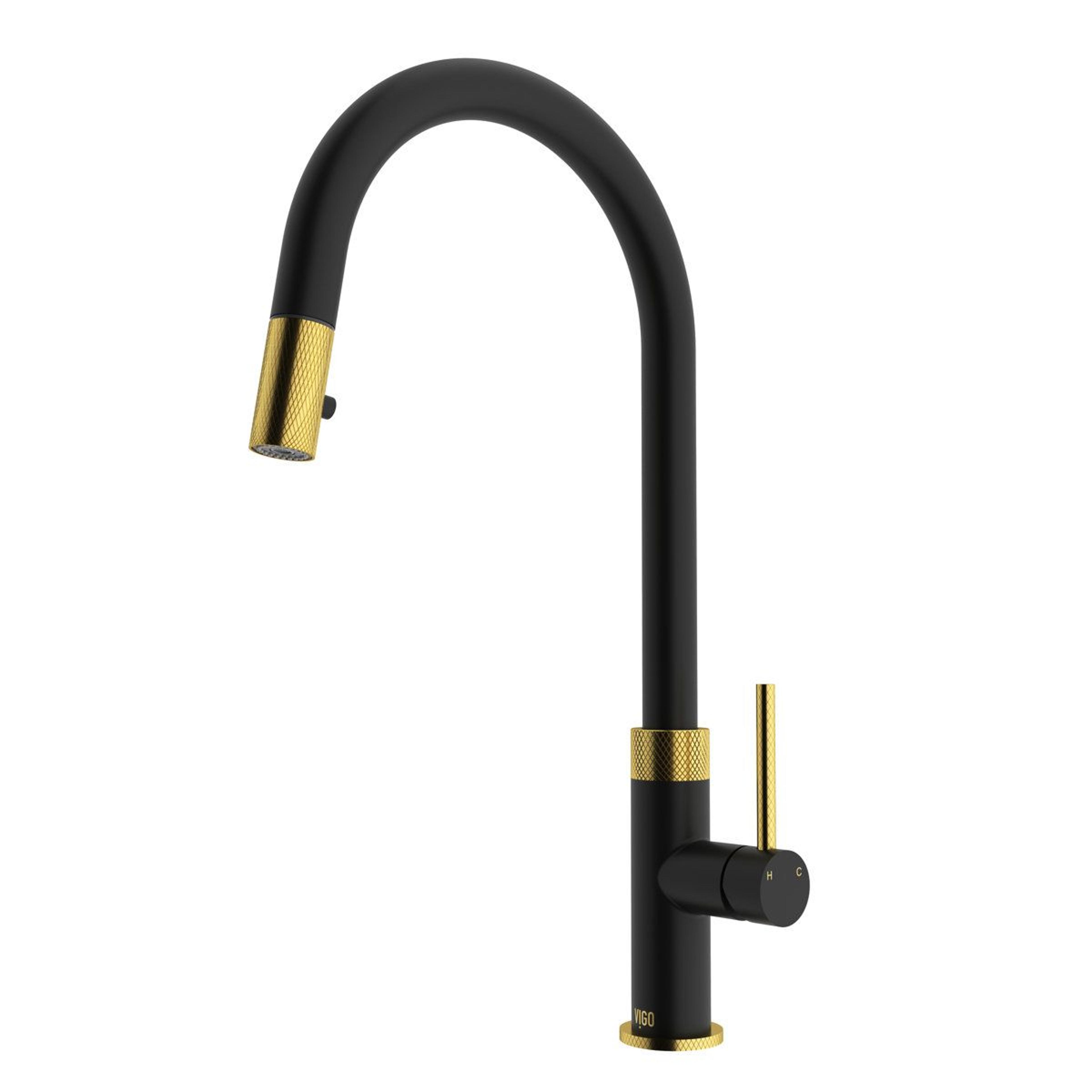 19-inch single handle pull down kitchen faucet with dual function sprayer