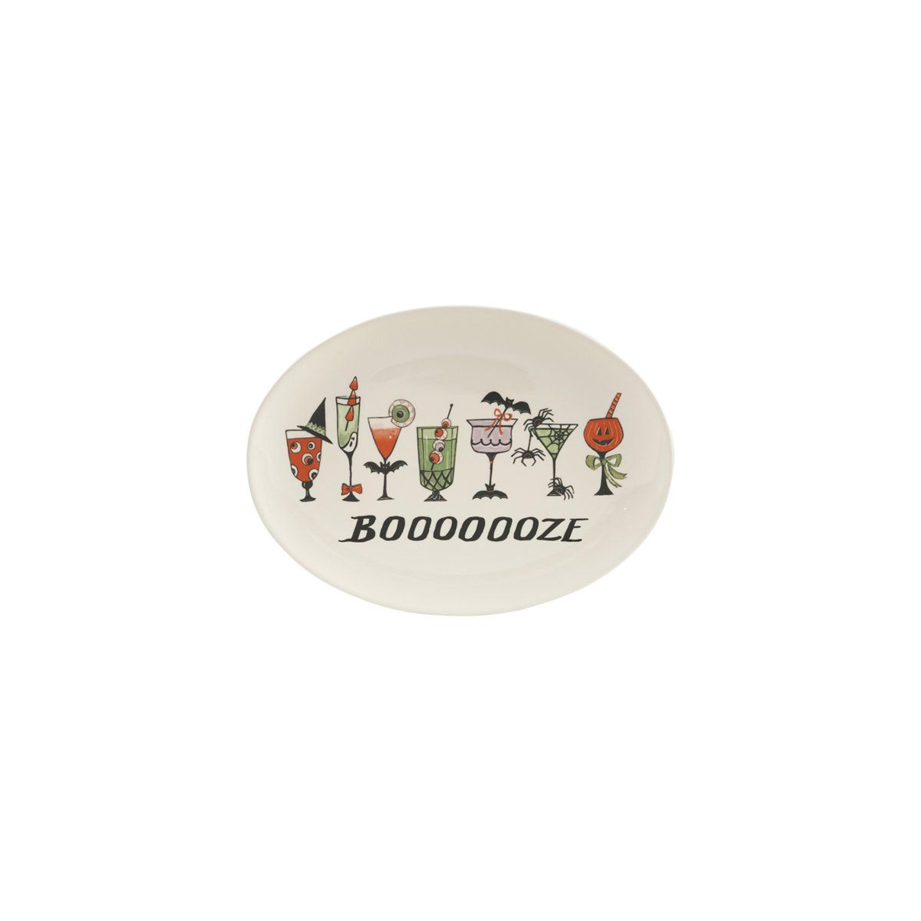 stoneware booooooze halloween serving platter with cocktail design