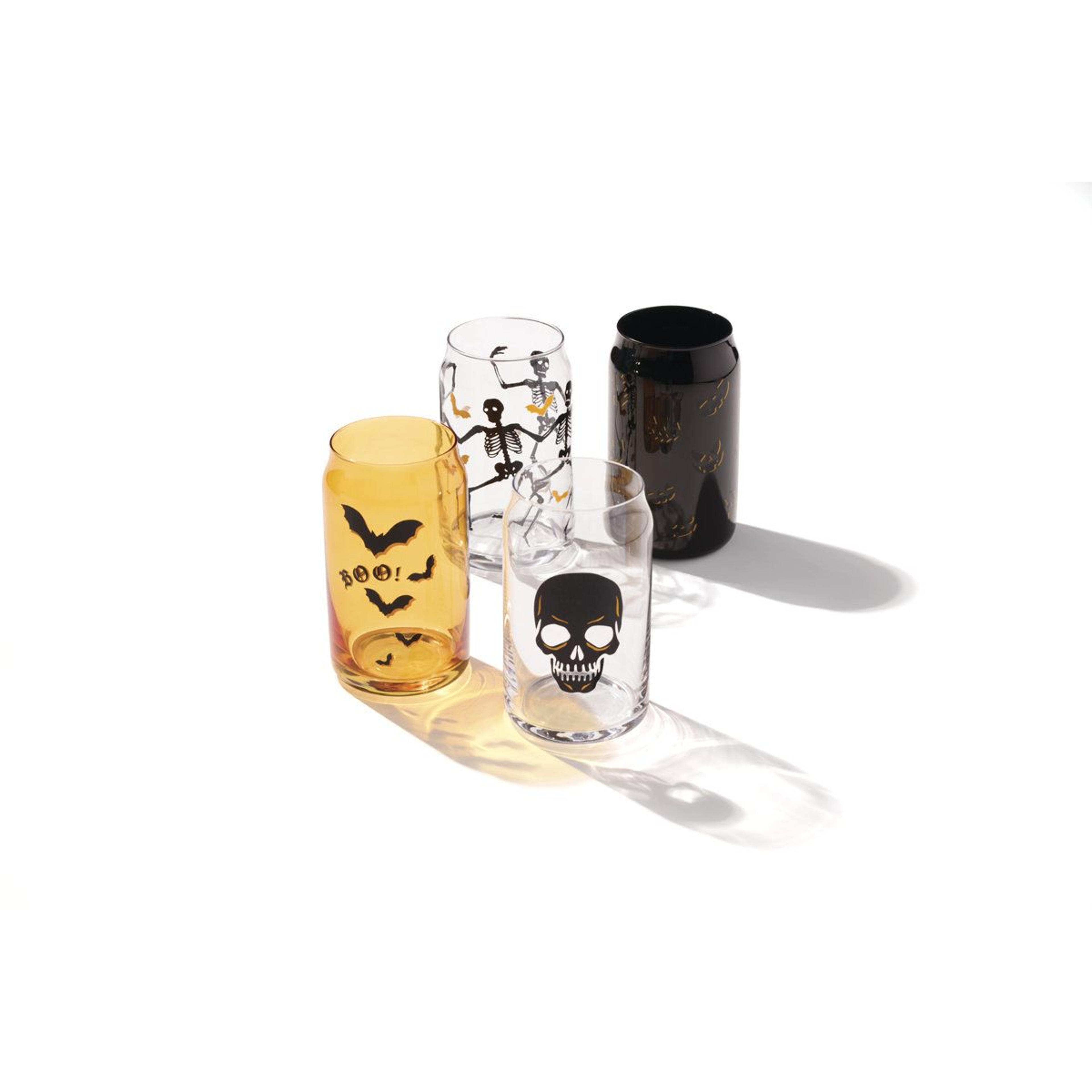 vintage halloween glass can coolers 16 oz set of 4