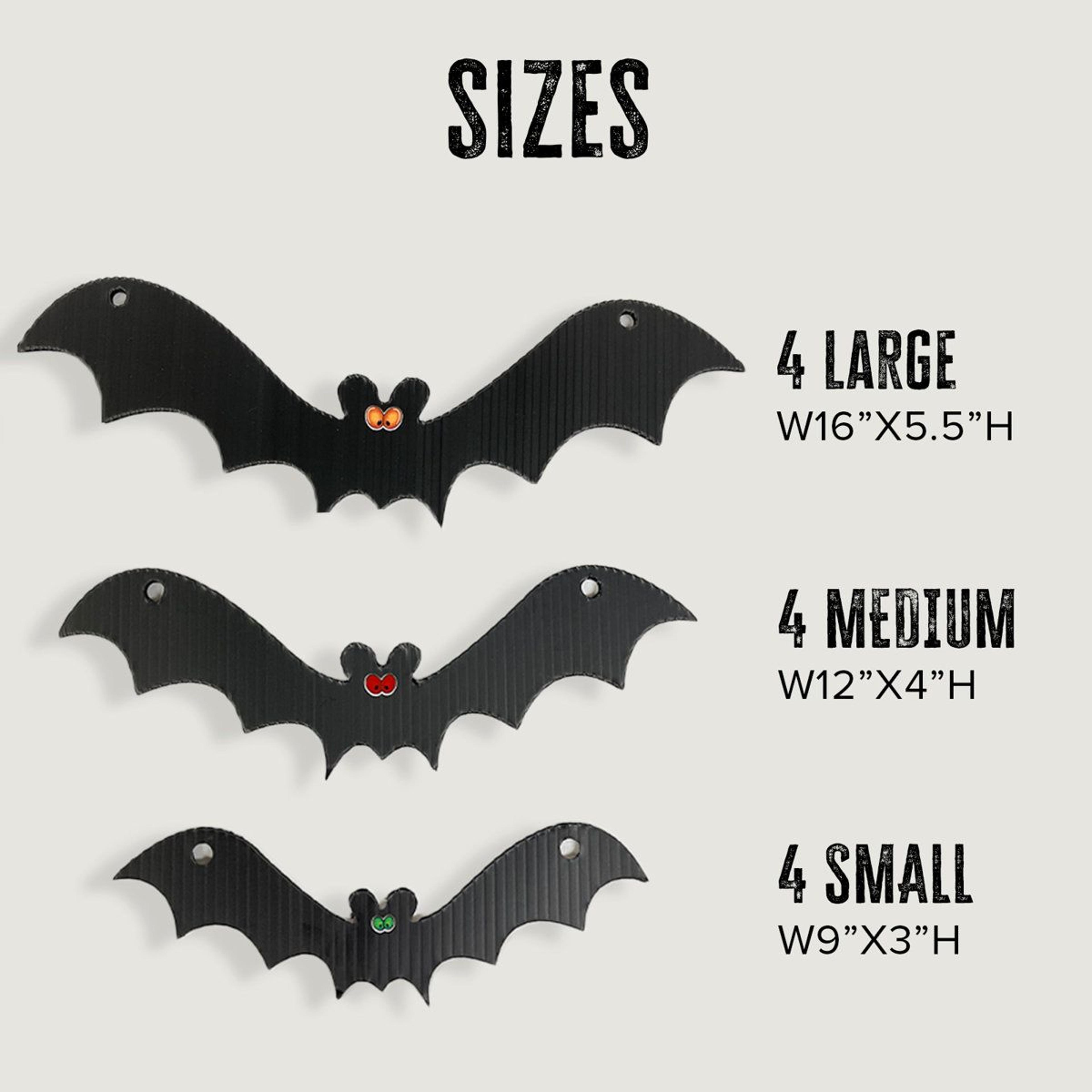 Halloween Hanging Bat Decorations Set Of 12 Black Indoor Outdoor Bats 8
