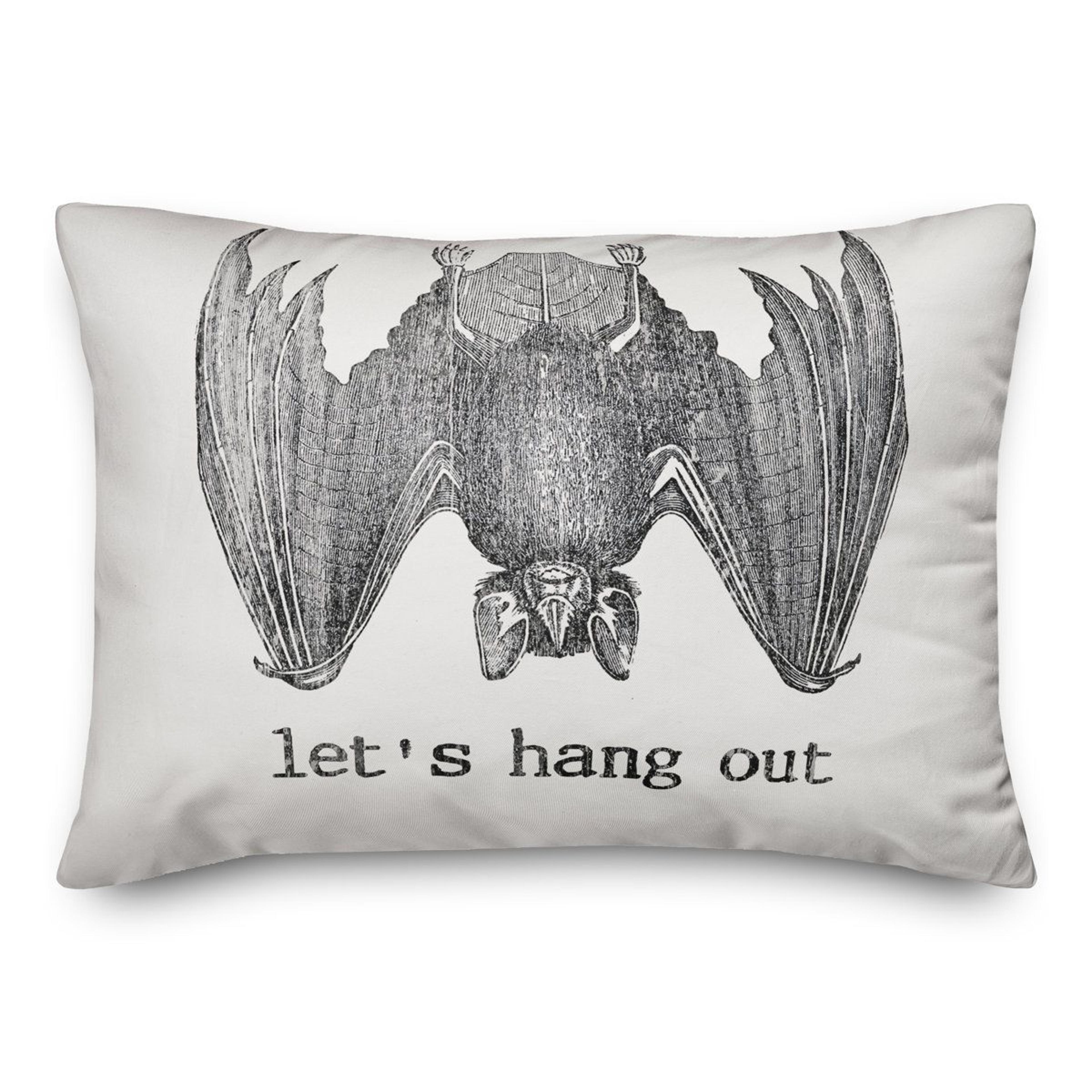 halloween lumbar throw pillow with cute spooky animal print