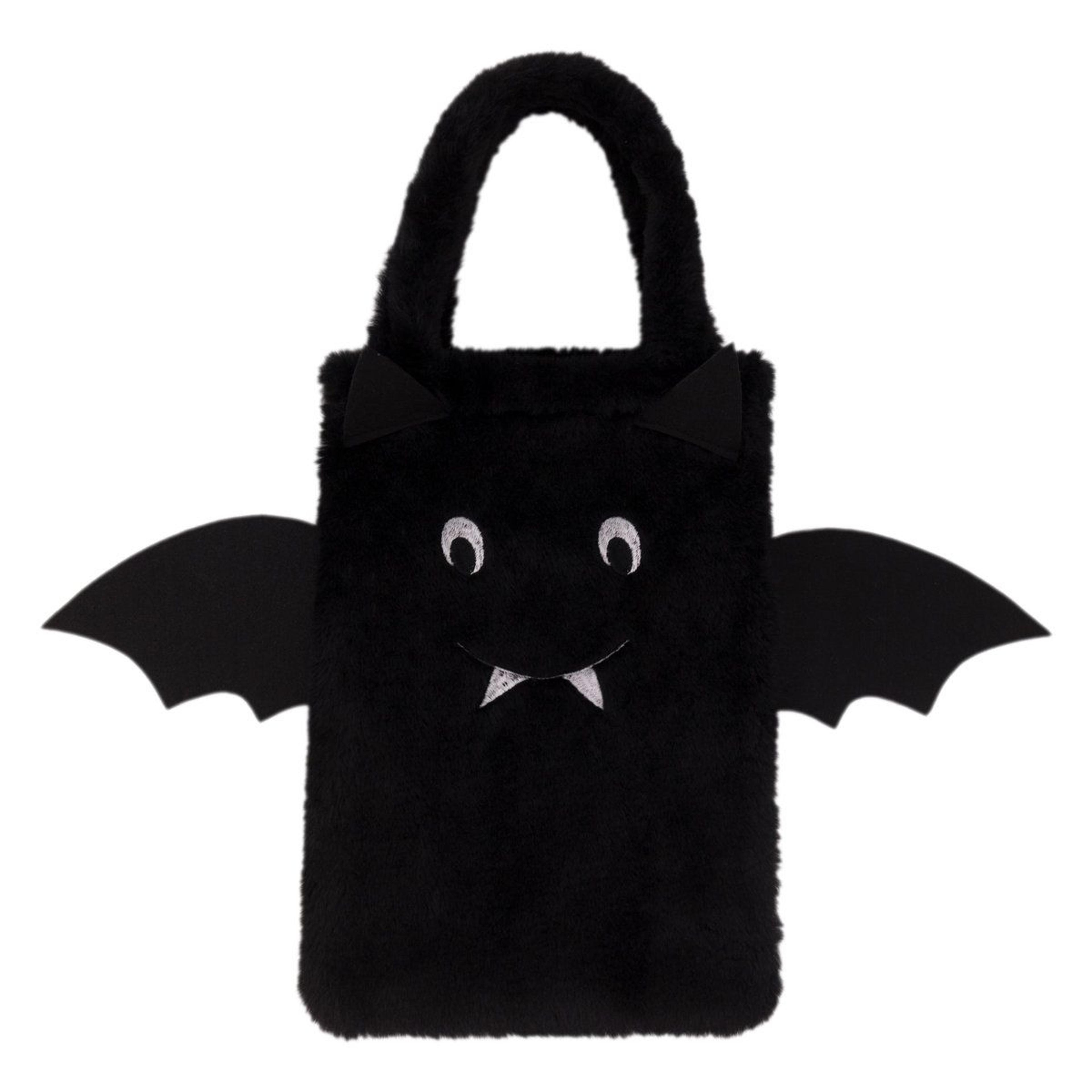 halloween bat candy bag reusable plush trick or treat tote for kids
