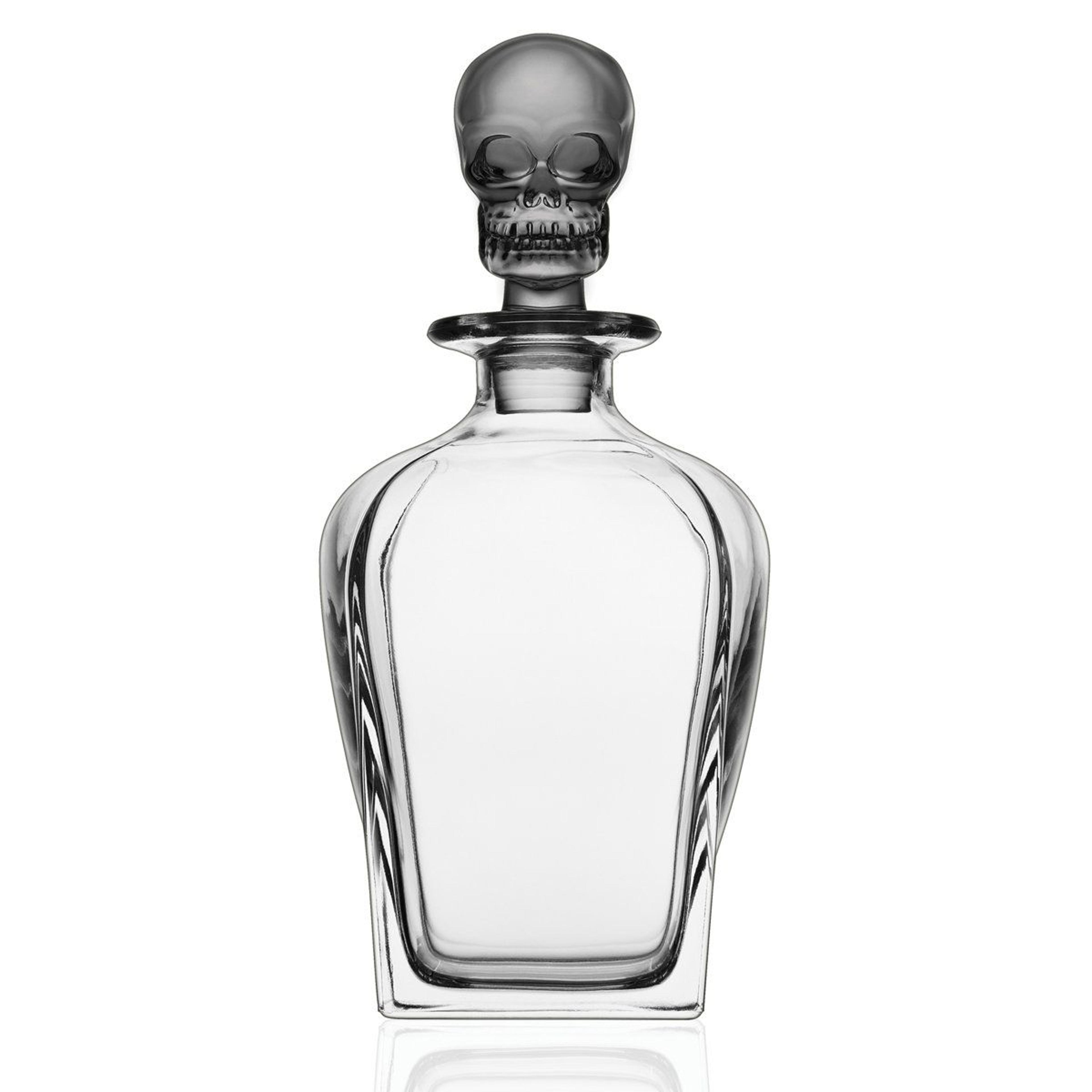 skull whiskey decanter 24 oz. lead-free crystal barware
