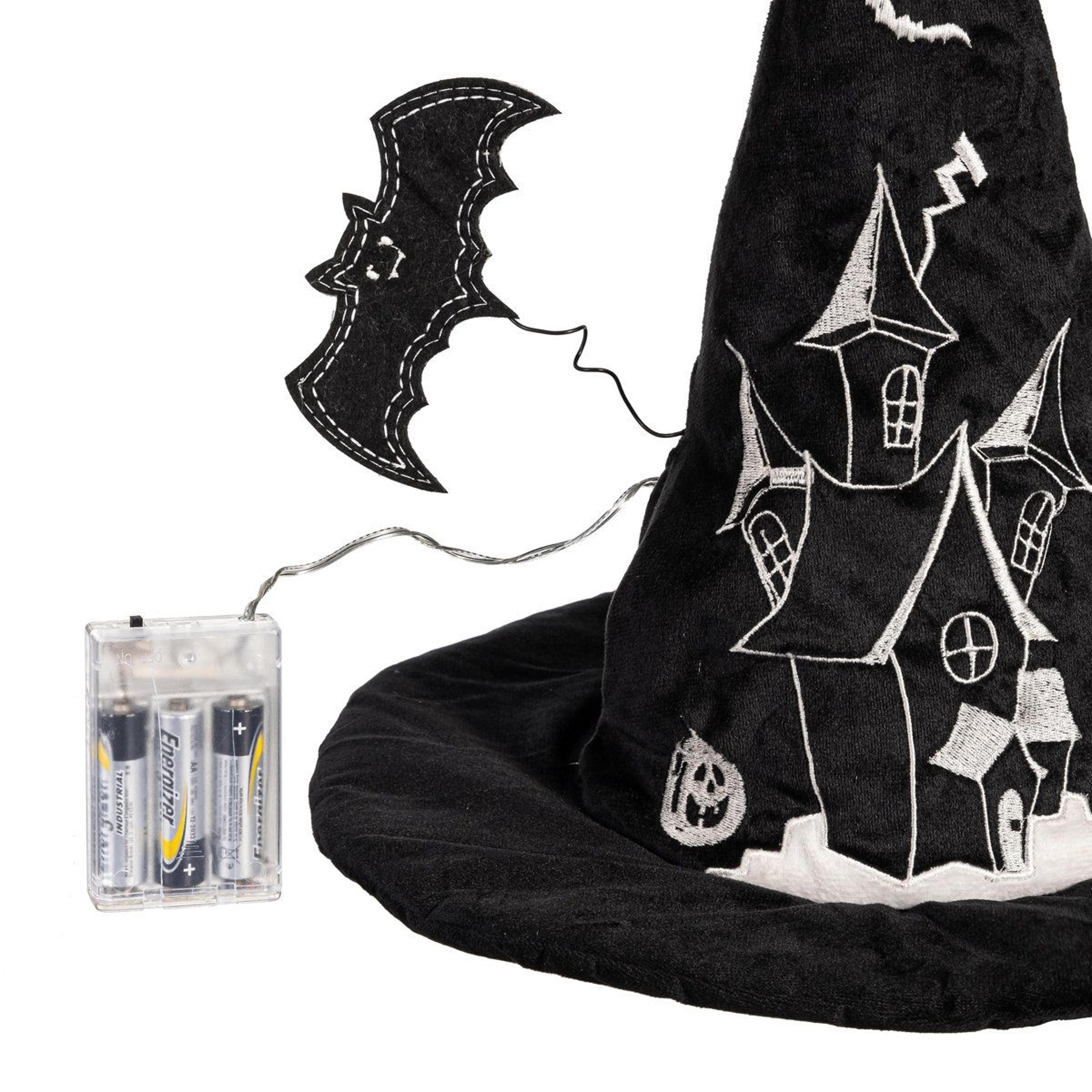 LED Witch Hat Table Decor  1375 Inch BatteryPowered Halloween Decoration 2