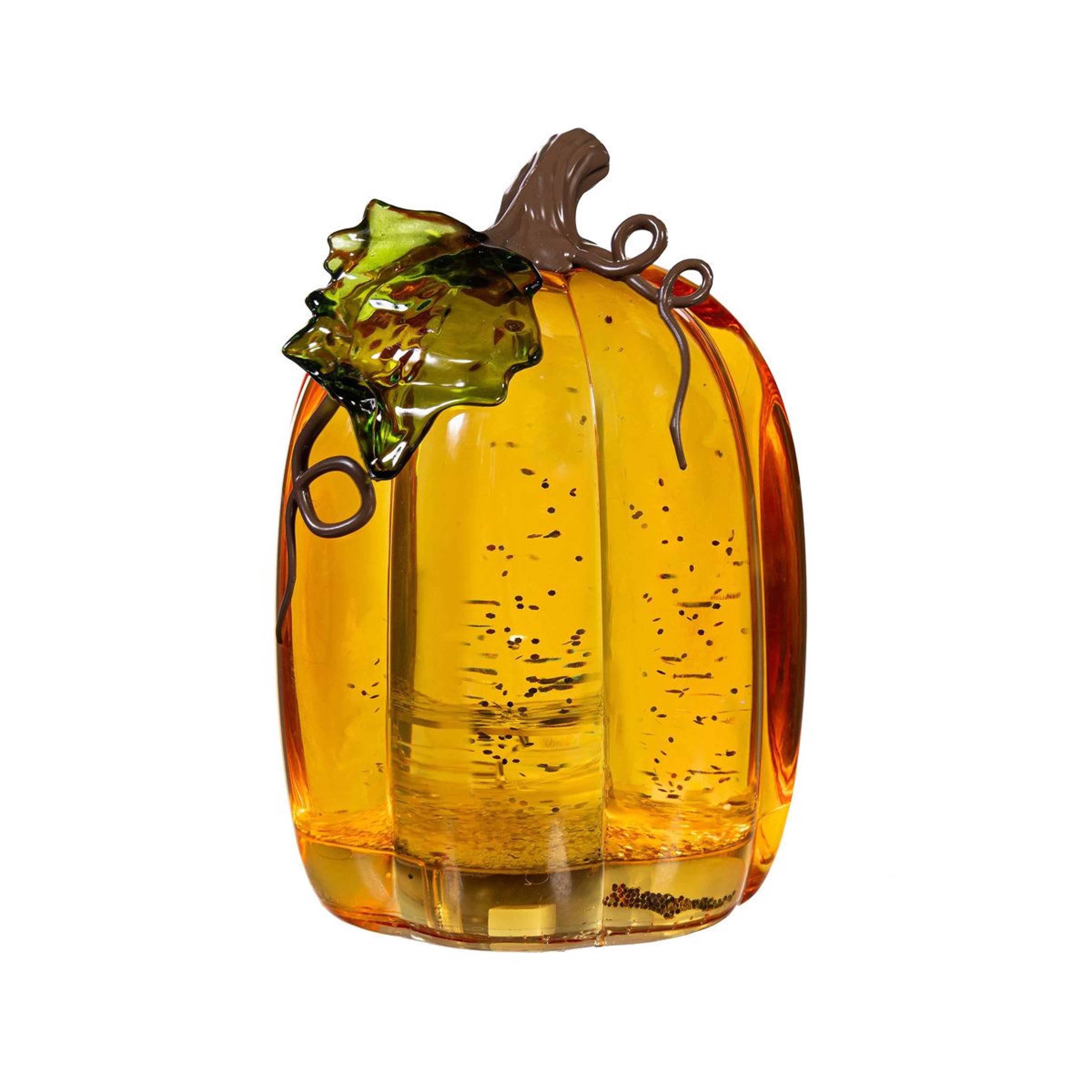 pumpkin haunted house led snow globe with timer for halloween decor