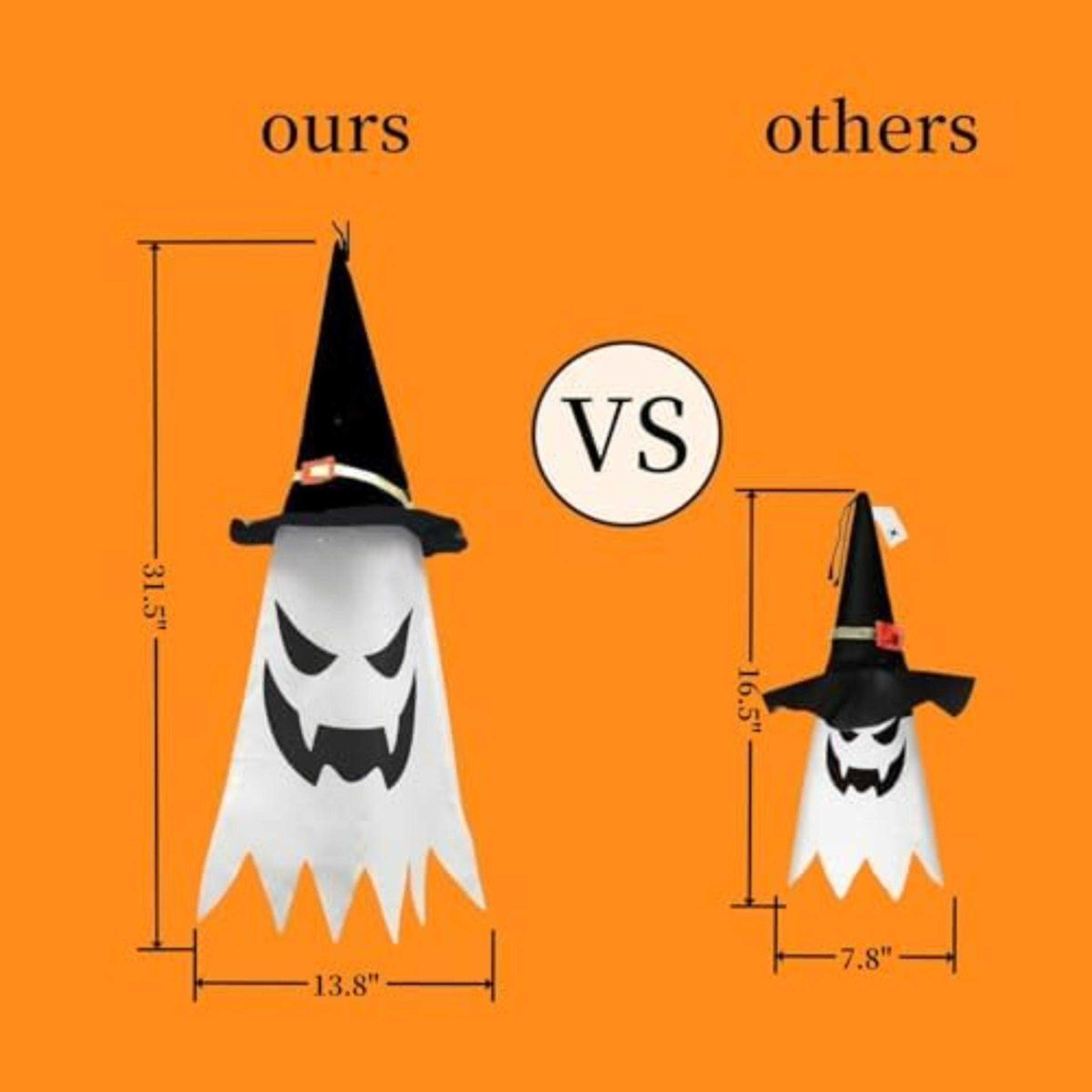 Halloween Hanging Ghost Decorations With Glowing Witch Hats For Indoor And Outdoor Decor 5
