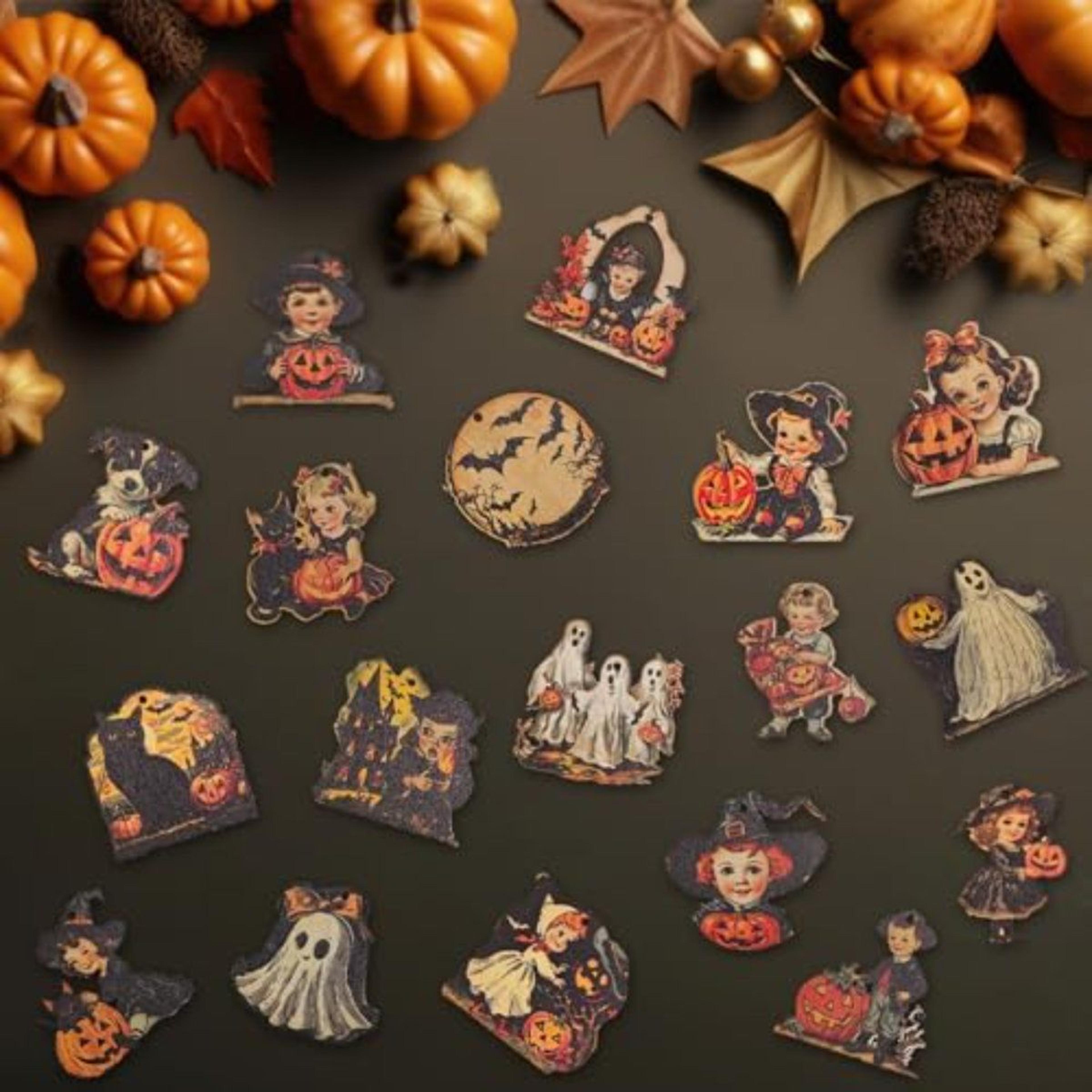 36Piece Vintage Halloween Wooden Hanging Ornaments For Rustic Farmhouse Decor 1
