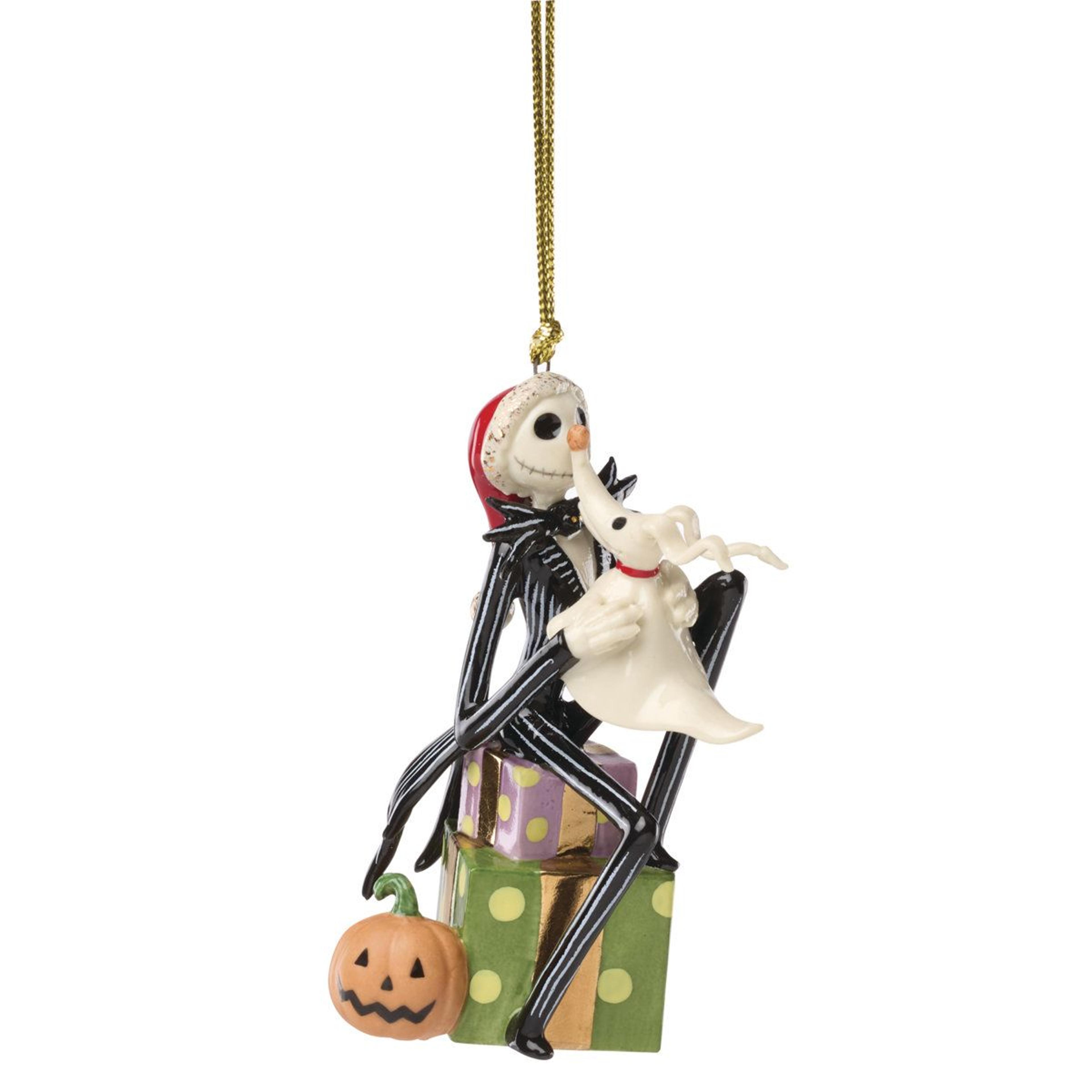 santa jack skellington porcelain christmas hanging ornament