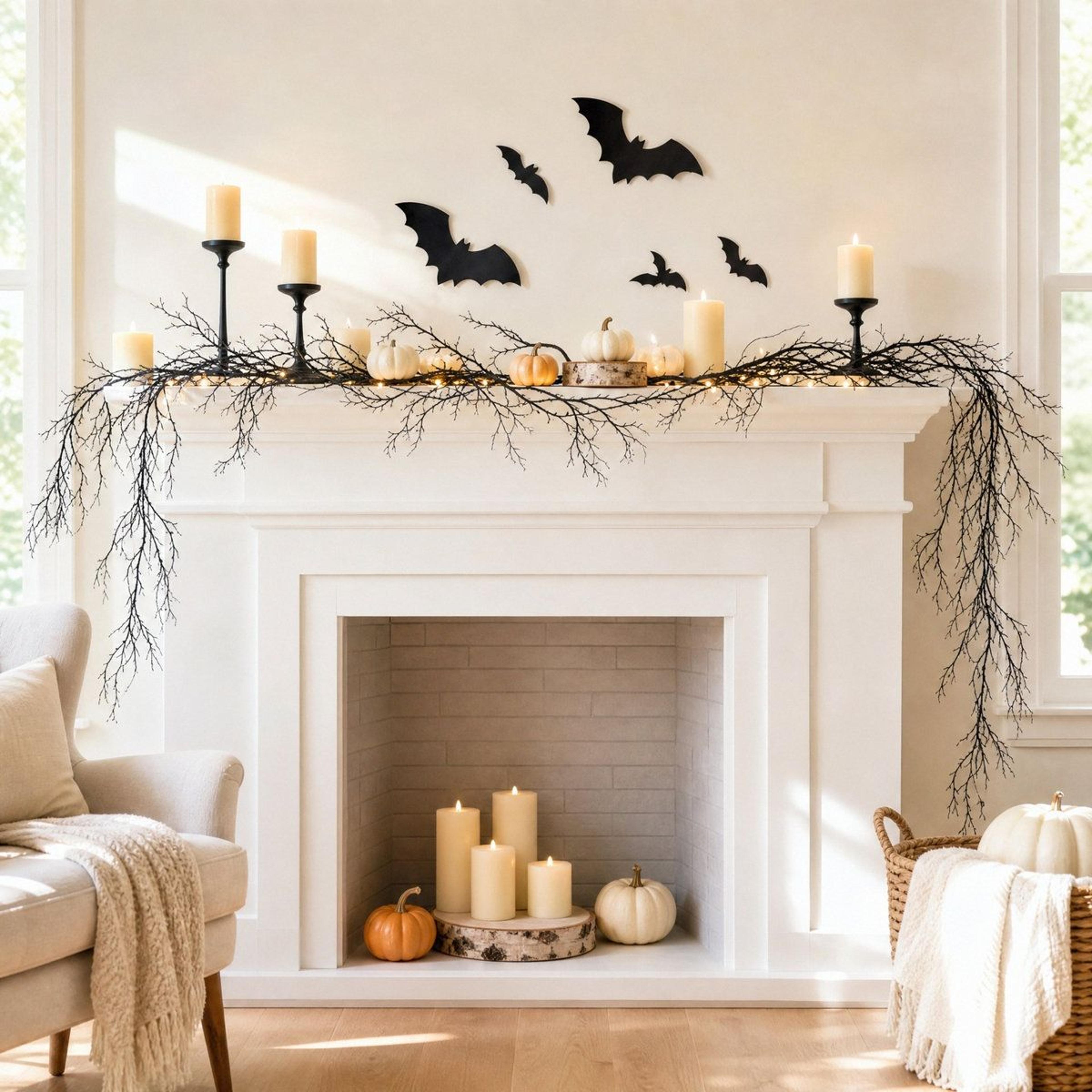 3Pack Black Halloween Twig Garlands 768Inch Artificial Spooky Branch Vines 3
