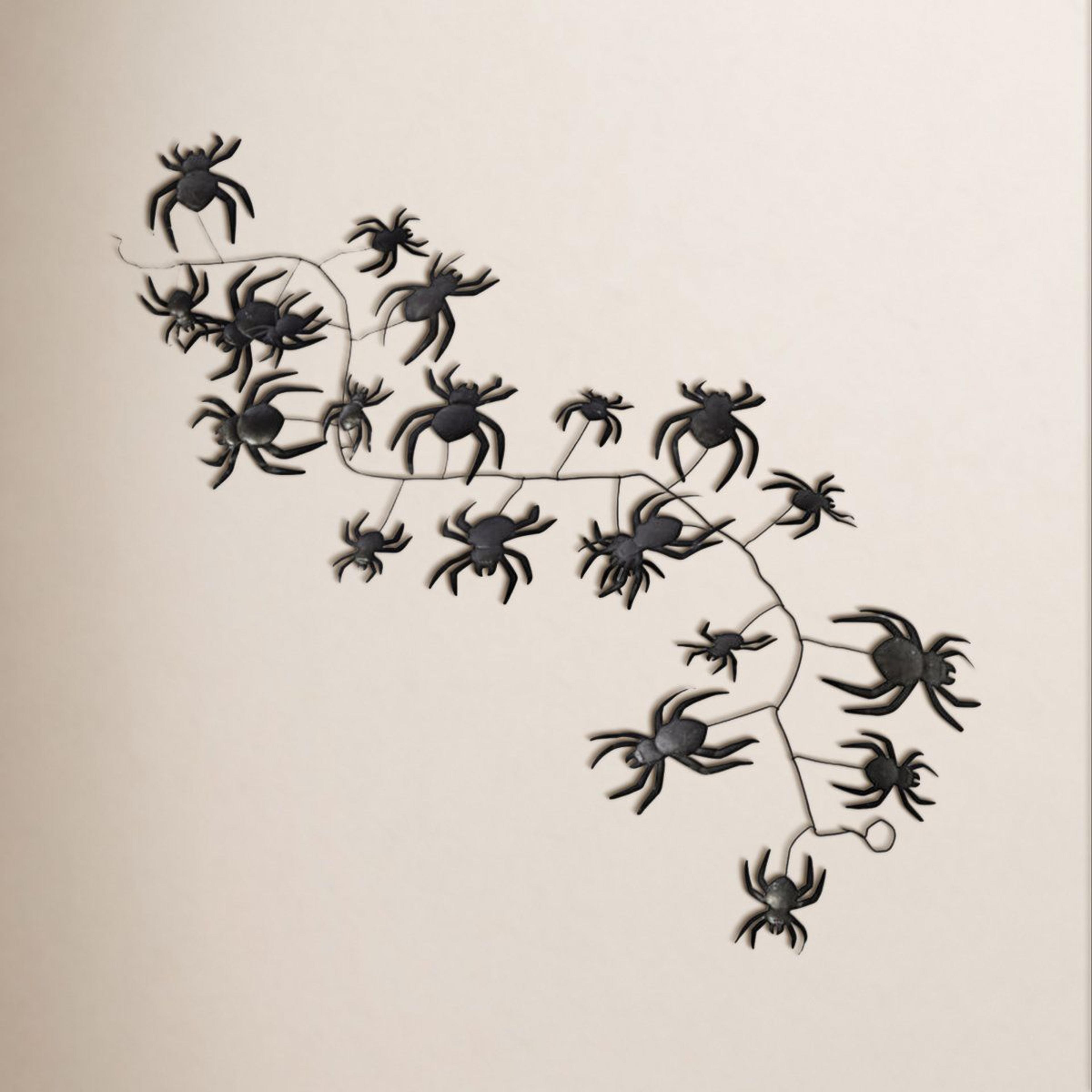 halloween black widow spider garland with adjustable legs – 68 inch spooky decor