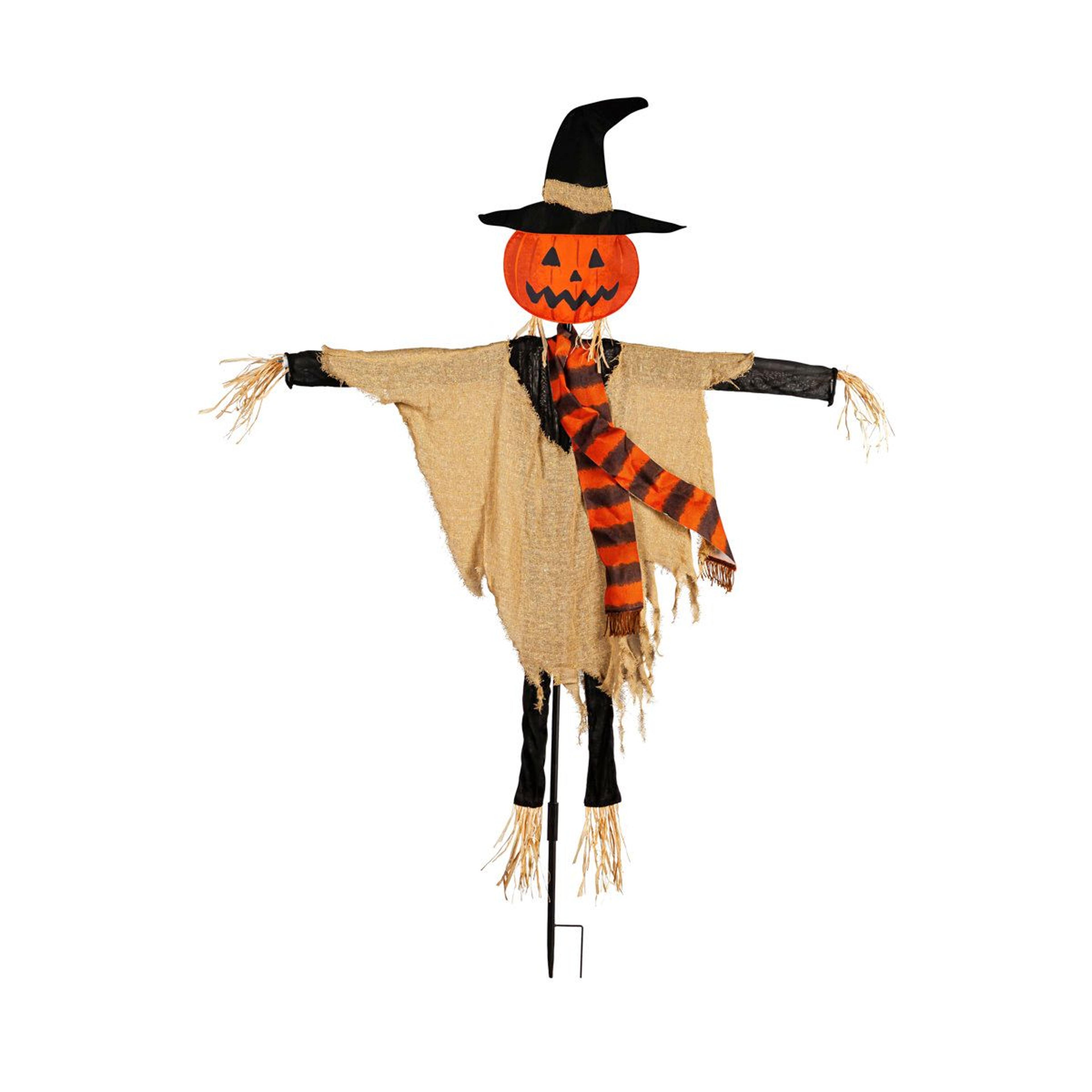 halloween scarecrow garden stake with pumpkin head for outdoor yard decor
