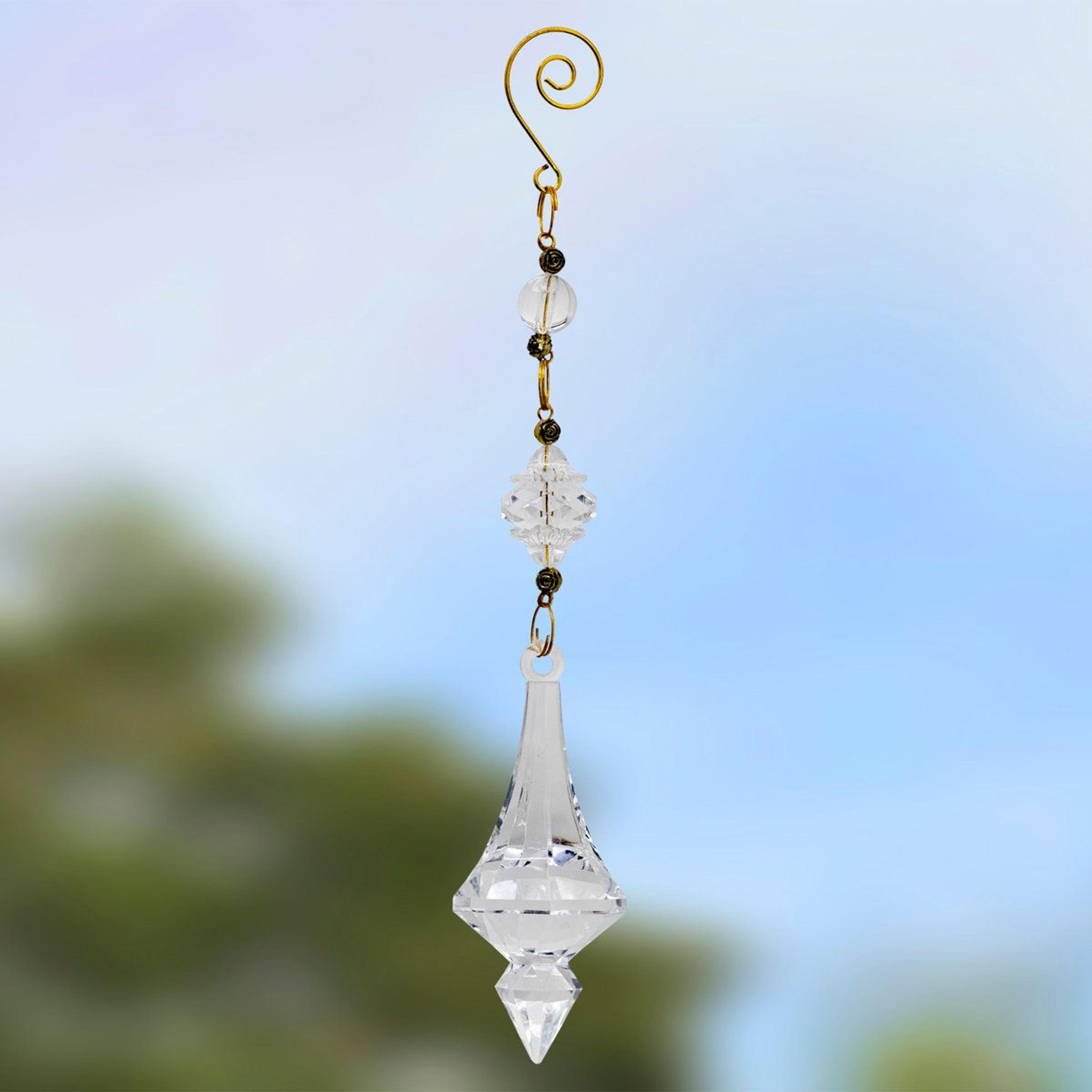 Hanging Acrylic Suncatcher Ornaments In 6 Assorted Colors  Set Of 6 5
