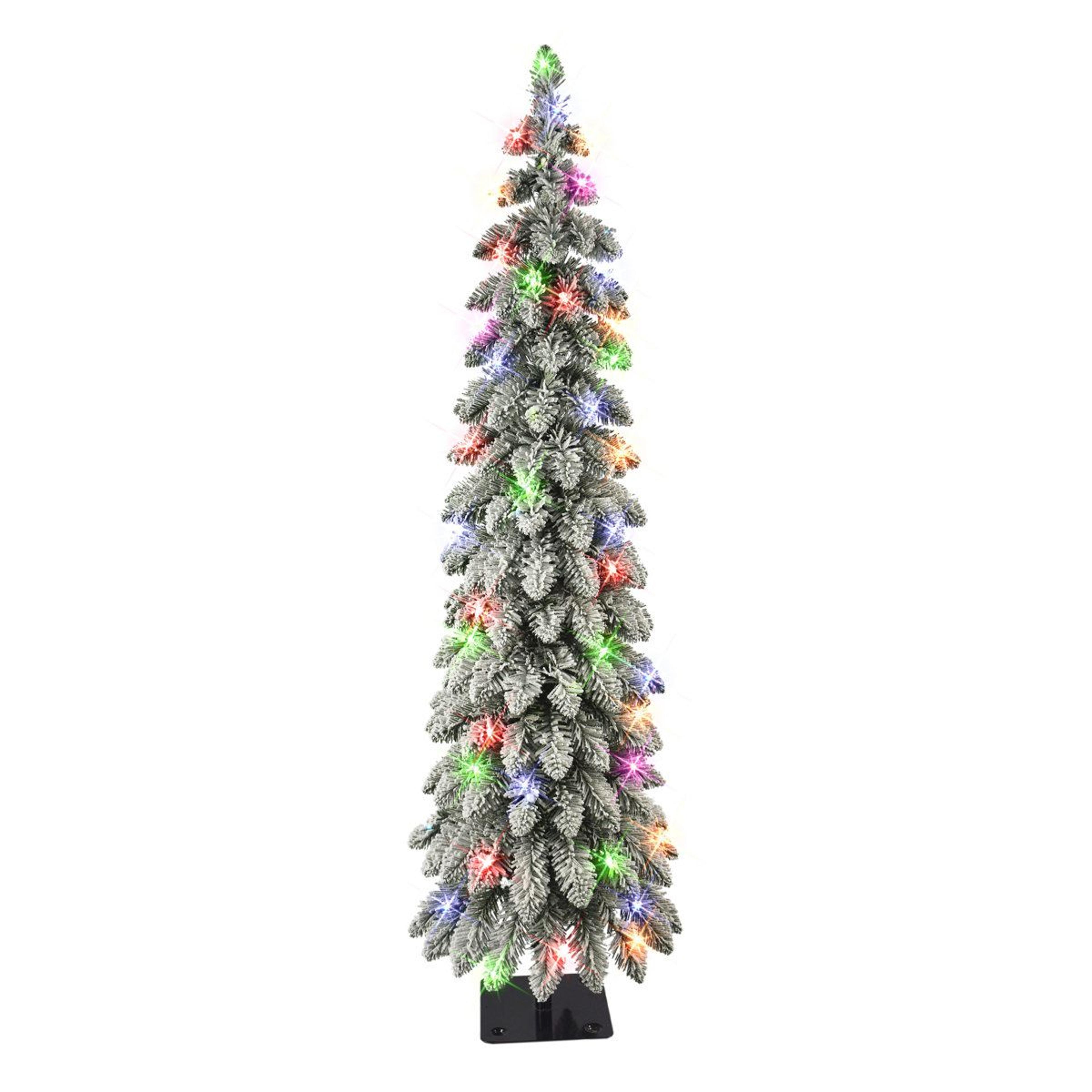 4 ft pre-lit flocked pine christmas tree with 50 multicolor lights