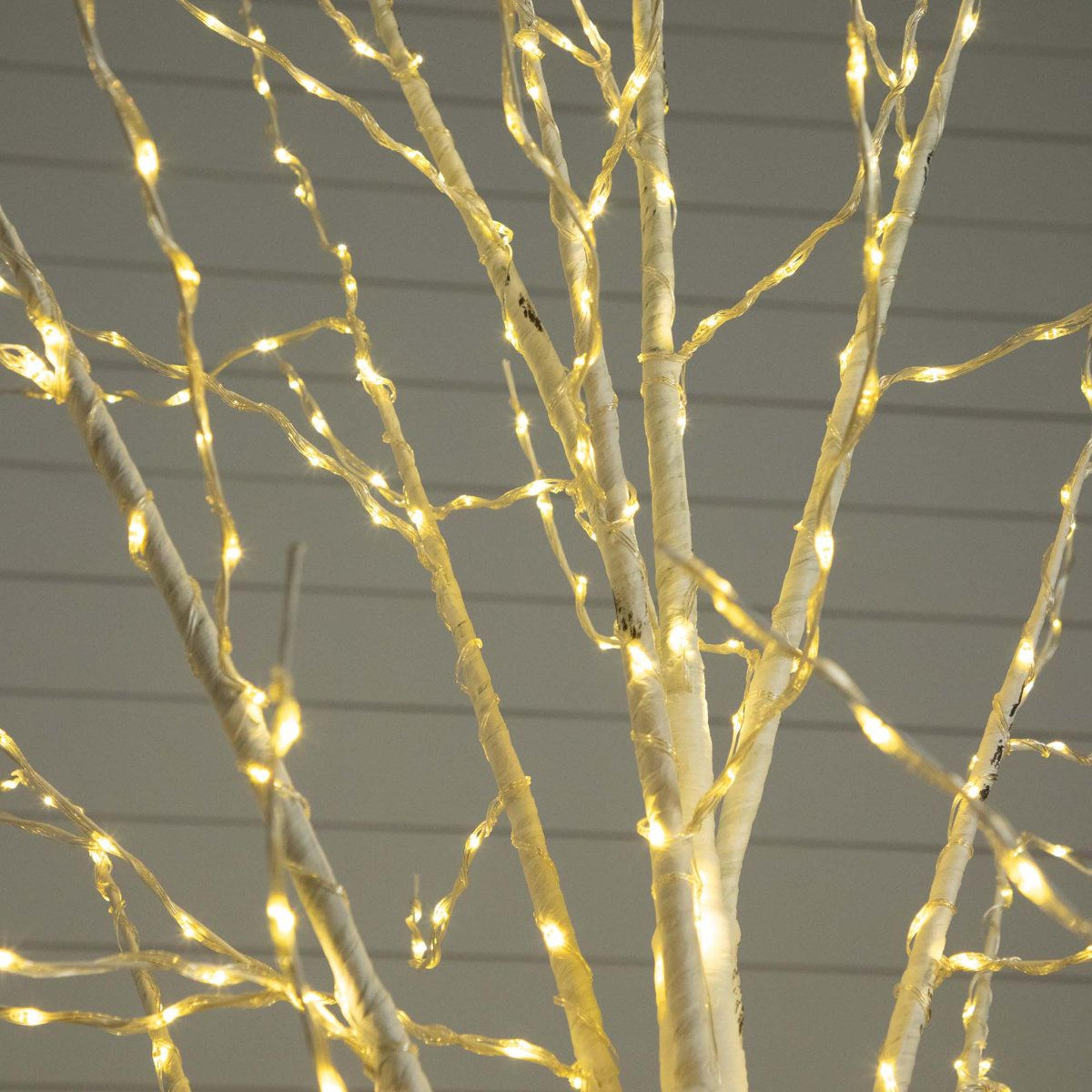 8 Ft PreLit Artificial White Birch Tree With 500 Warm White LED Lights 2