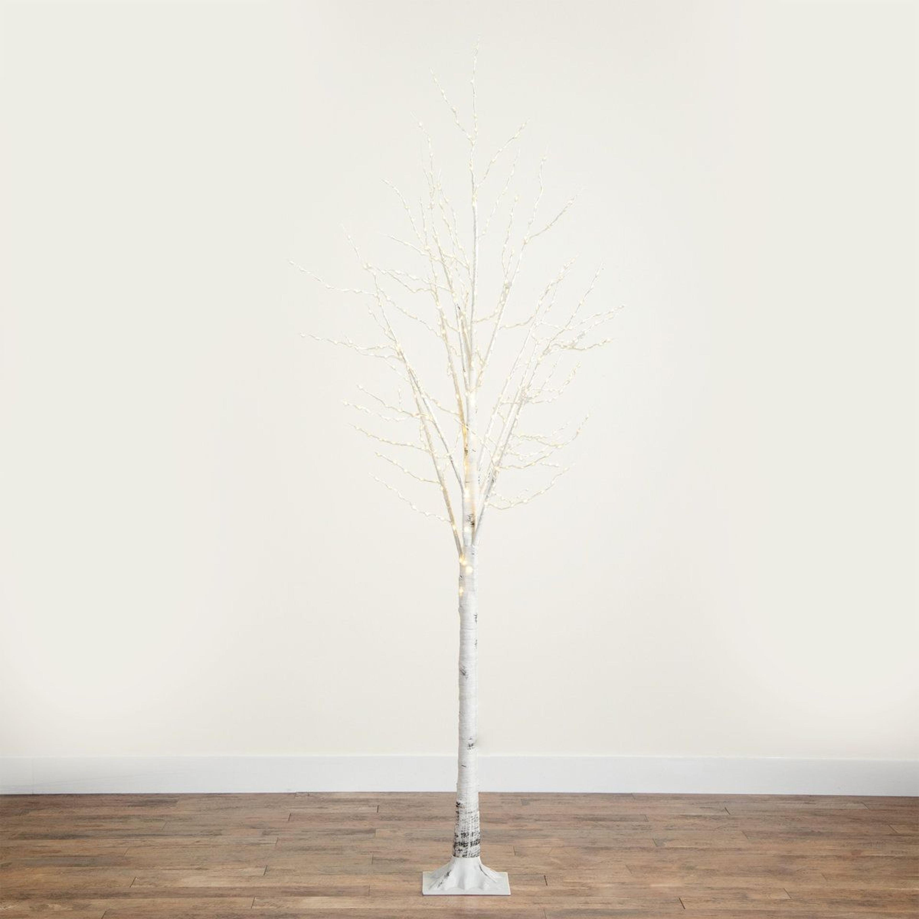 8 Ft PreLit Artificial White Birch Tree With 500 Warm White LED Lights 9