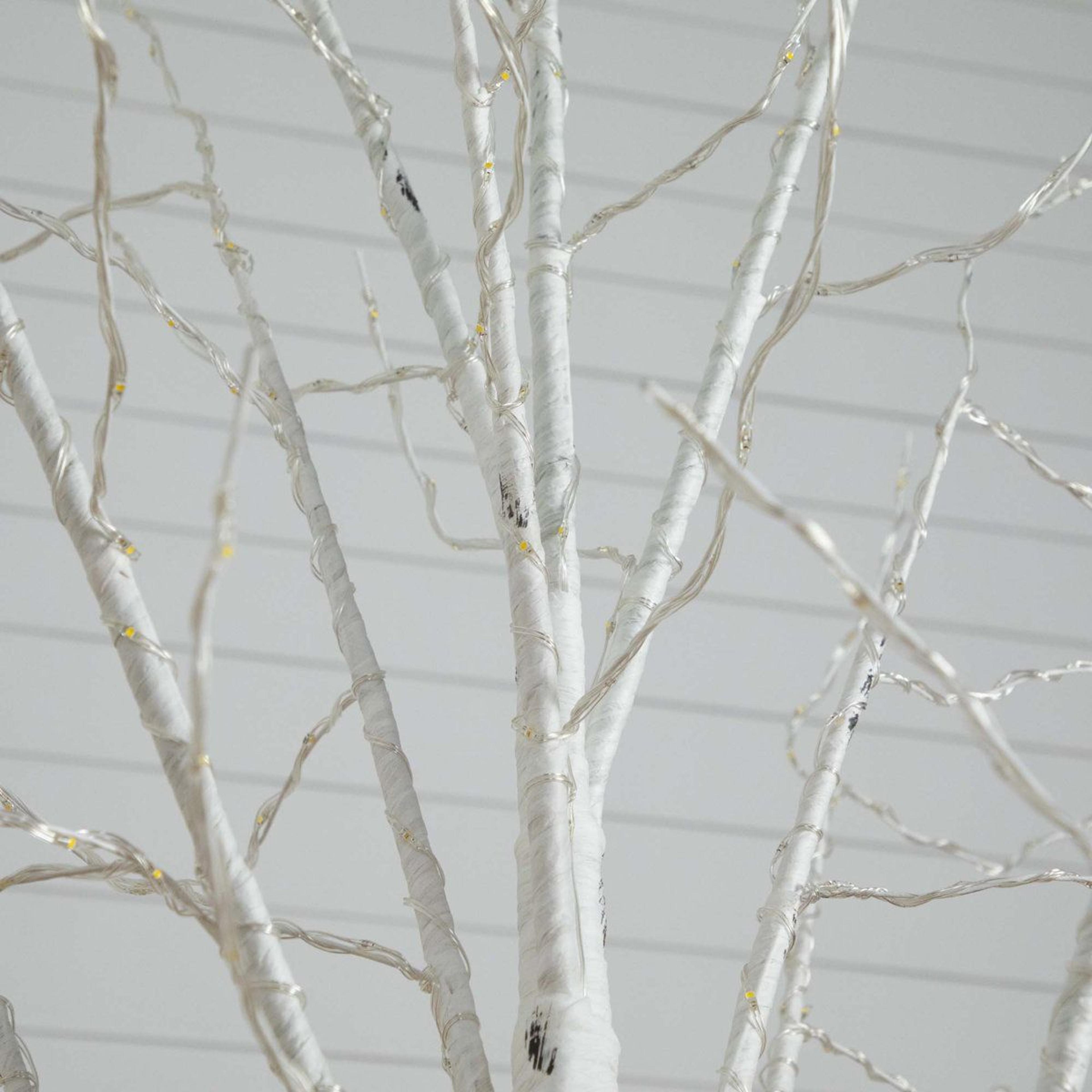 8 Ft PreLit Artificial White Birch Tree With 500 Warm White LED Lights 4