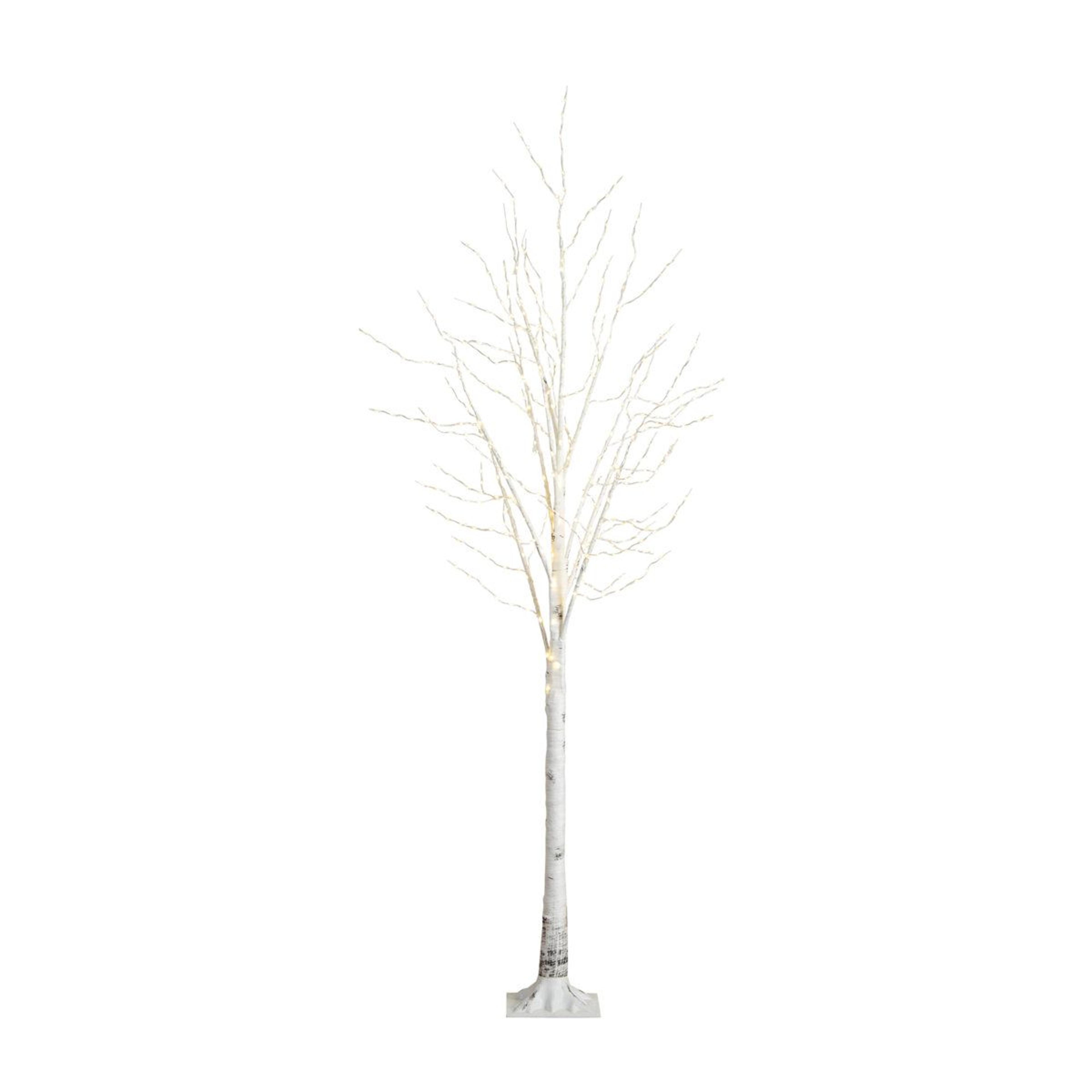 8 ft pre-lit artificial white birch tree with 500 warm white led lights