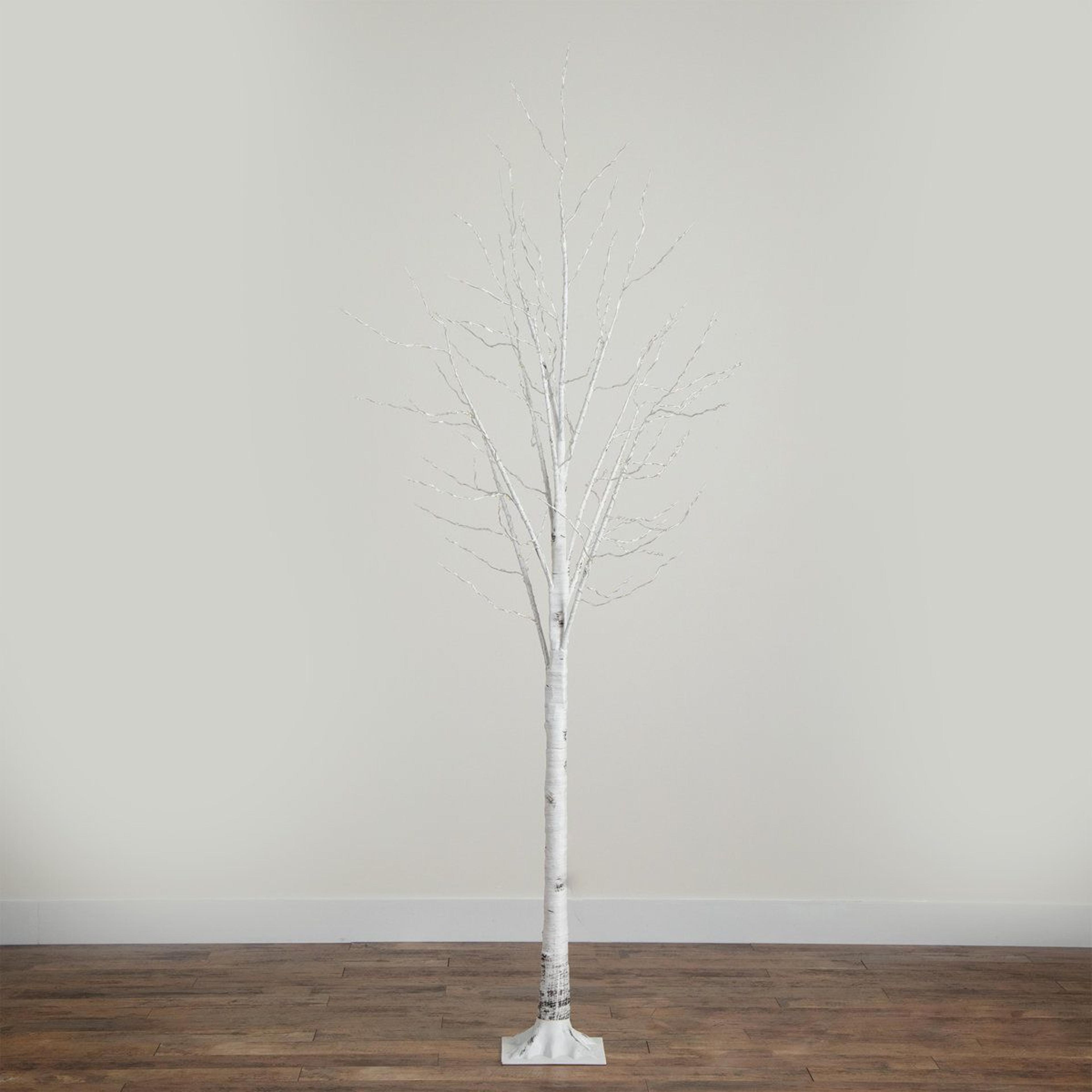 8 Ft PreLit Artificial White Birch Tree With 500 Warm White LED Lights 5