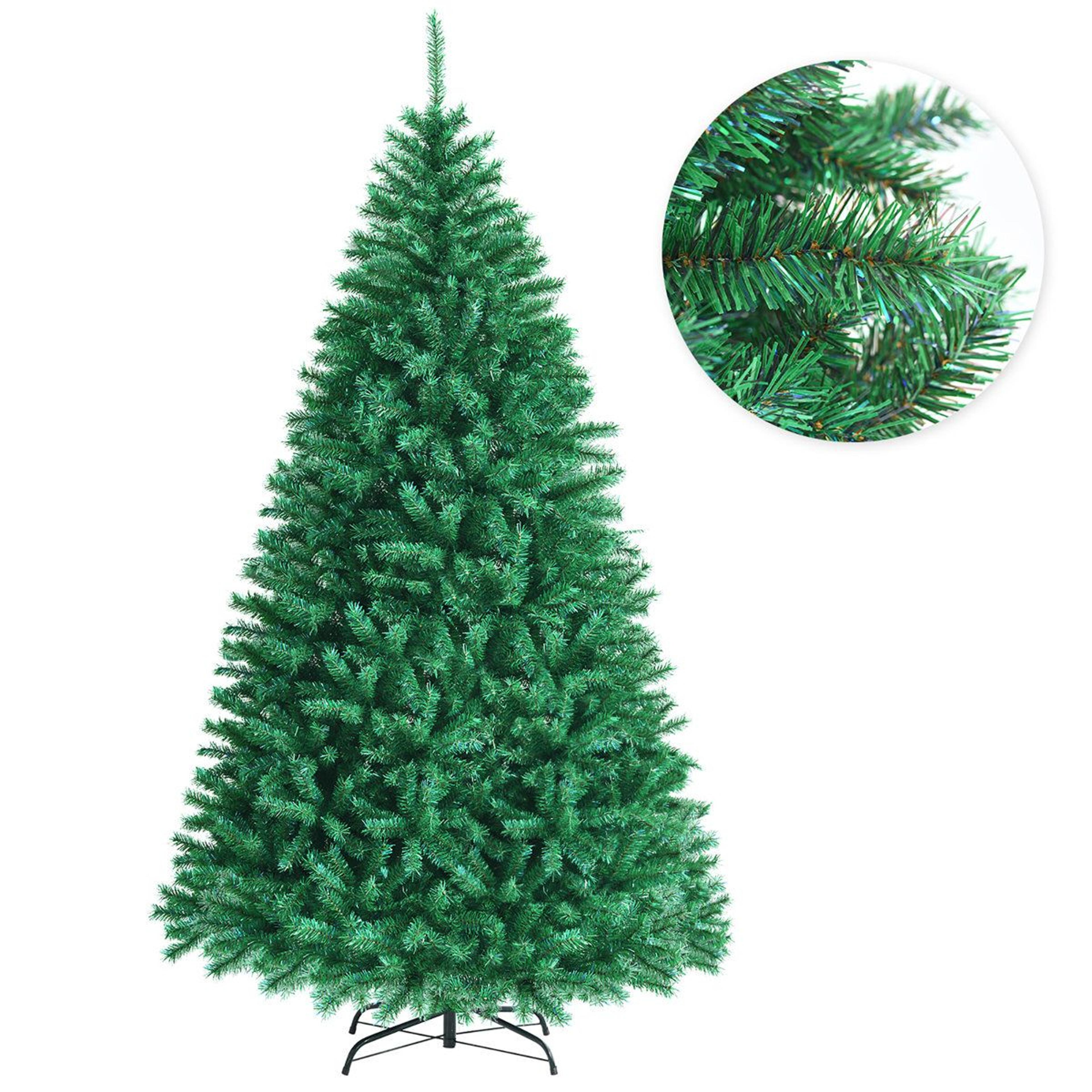 8ft artificial pine christmas tree with 1704 branch tips and hinged branches