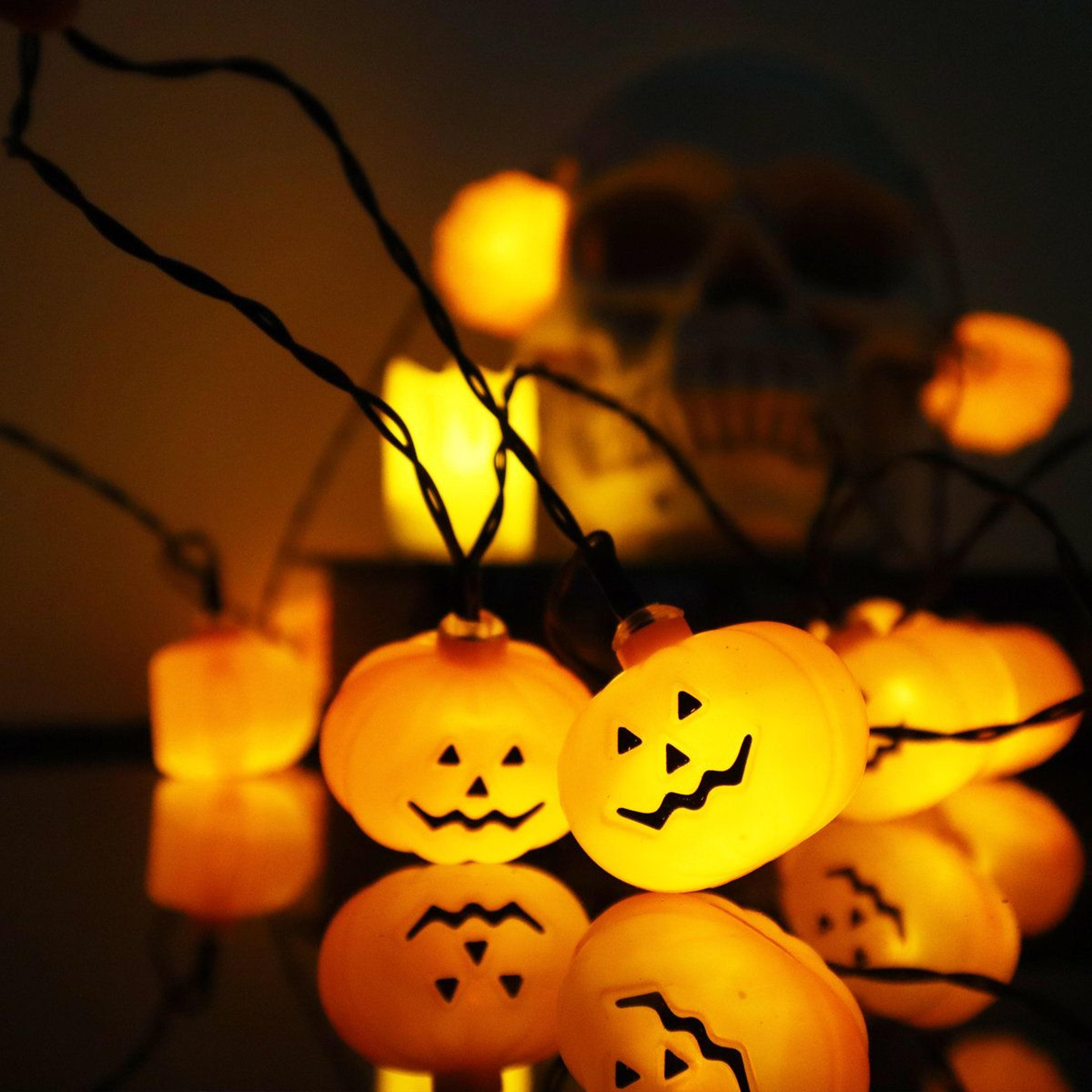 20 LED Pumpkin String Lights Battery Powered Warm Thanksgiving Decor 1