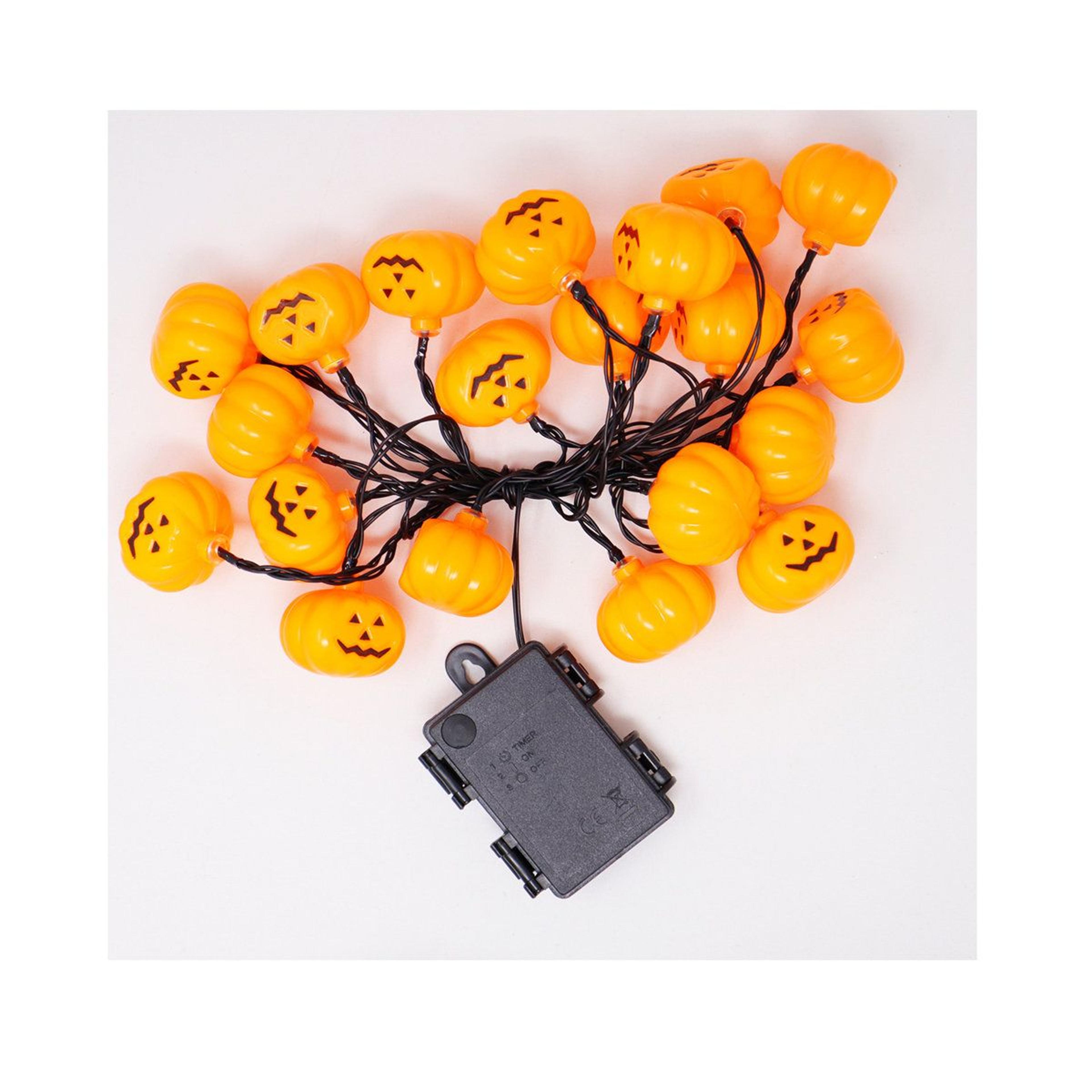 20 led pumpkin string lights battery powered warm thanksgiving decor