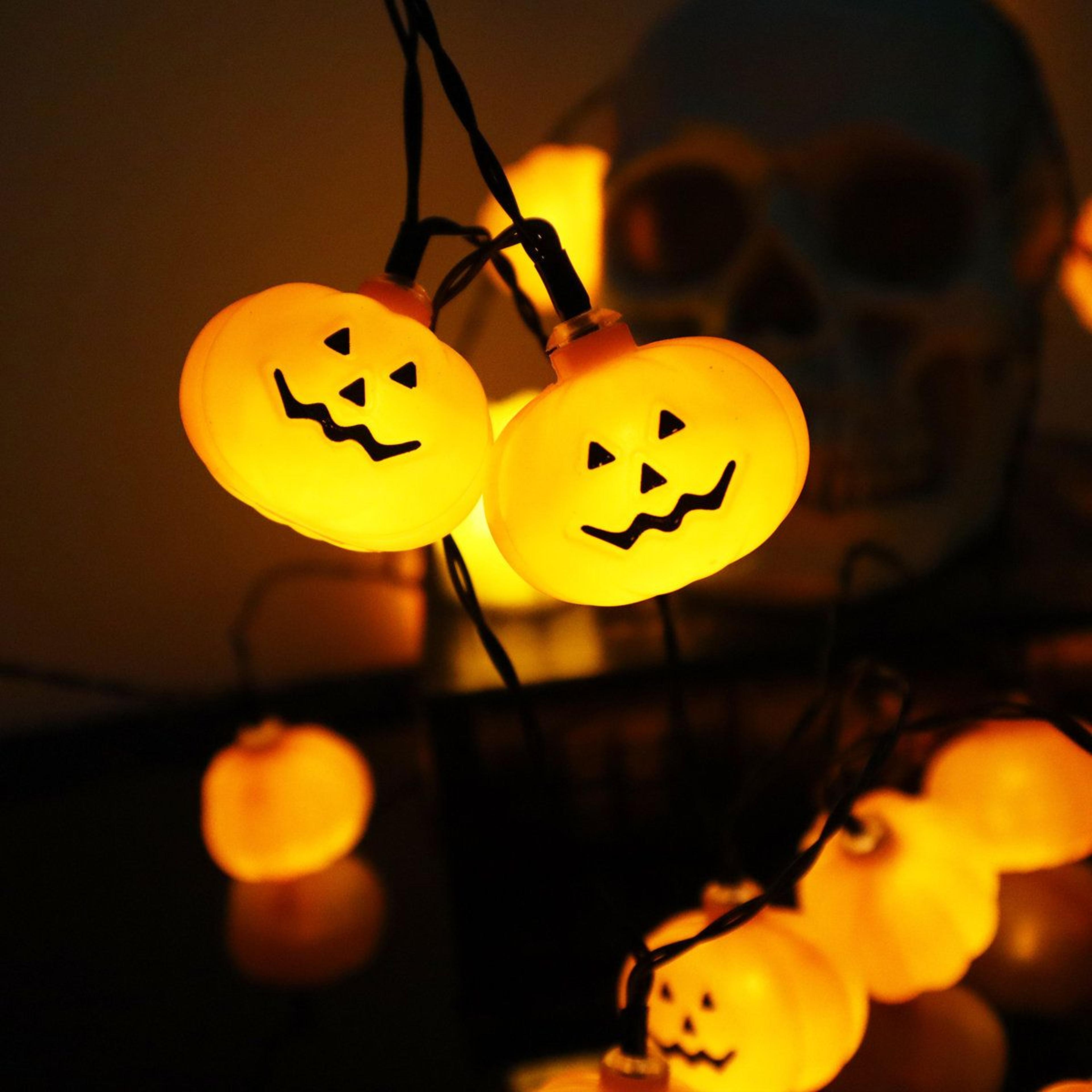 20 LED Pumpkin String Lights Battery Powered Warm Thanksgiving Decor 4