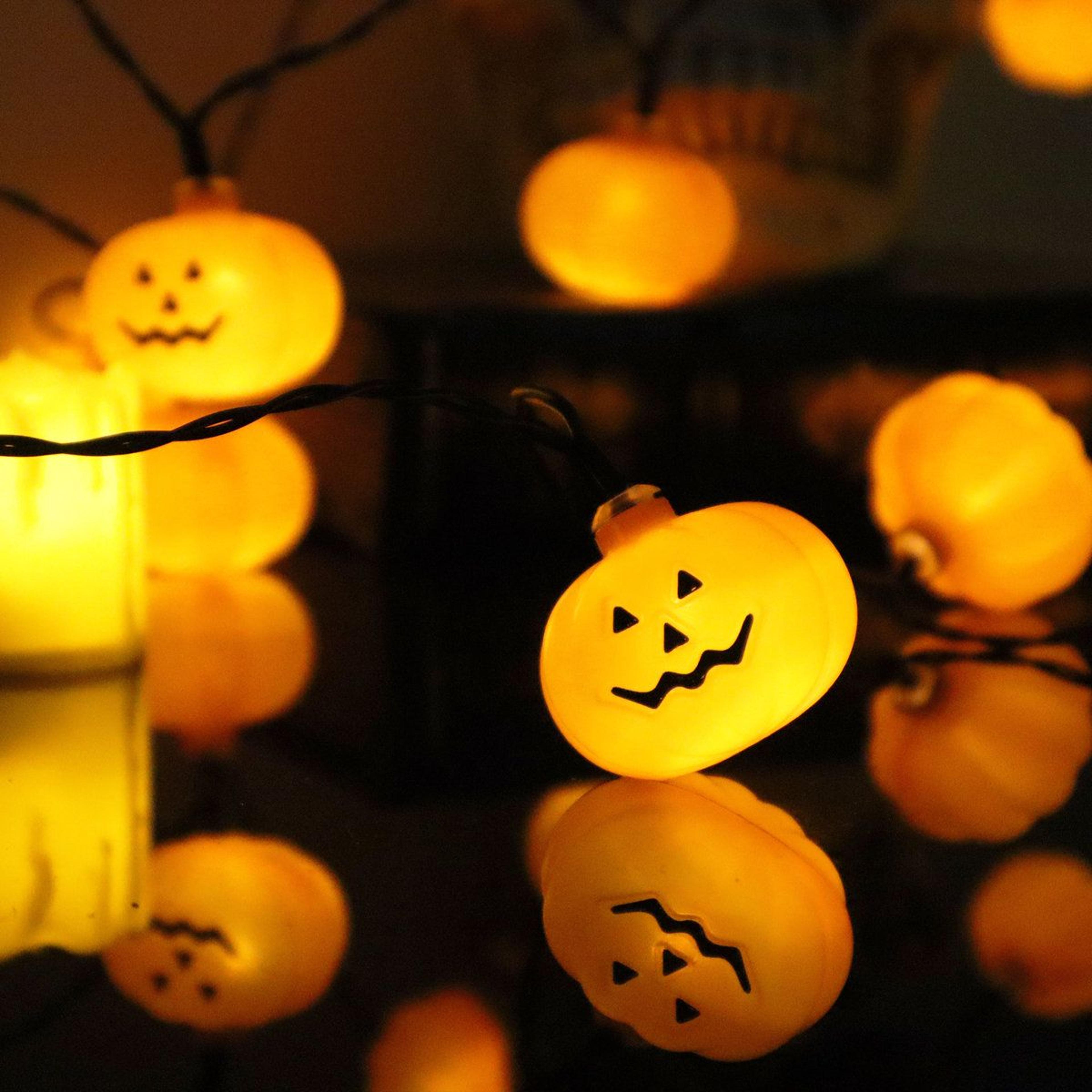 20 LED Pumpkin String Lights Battery Powered Warm Thanksgiving Decor 3