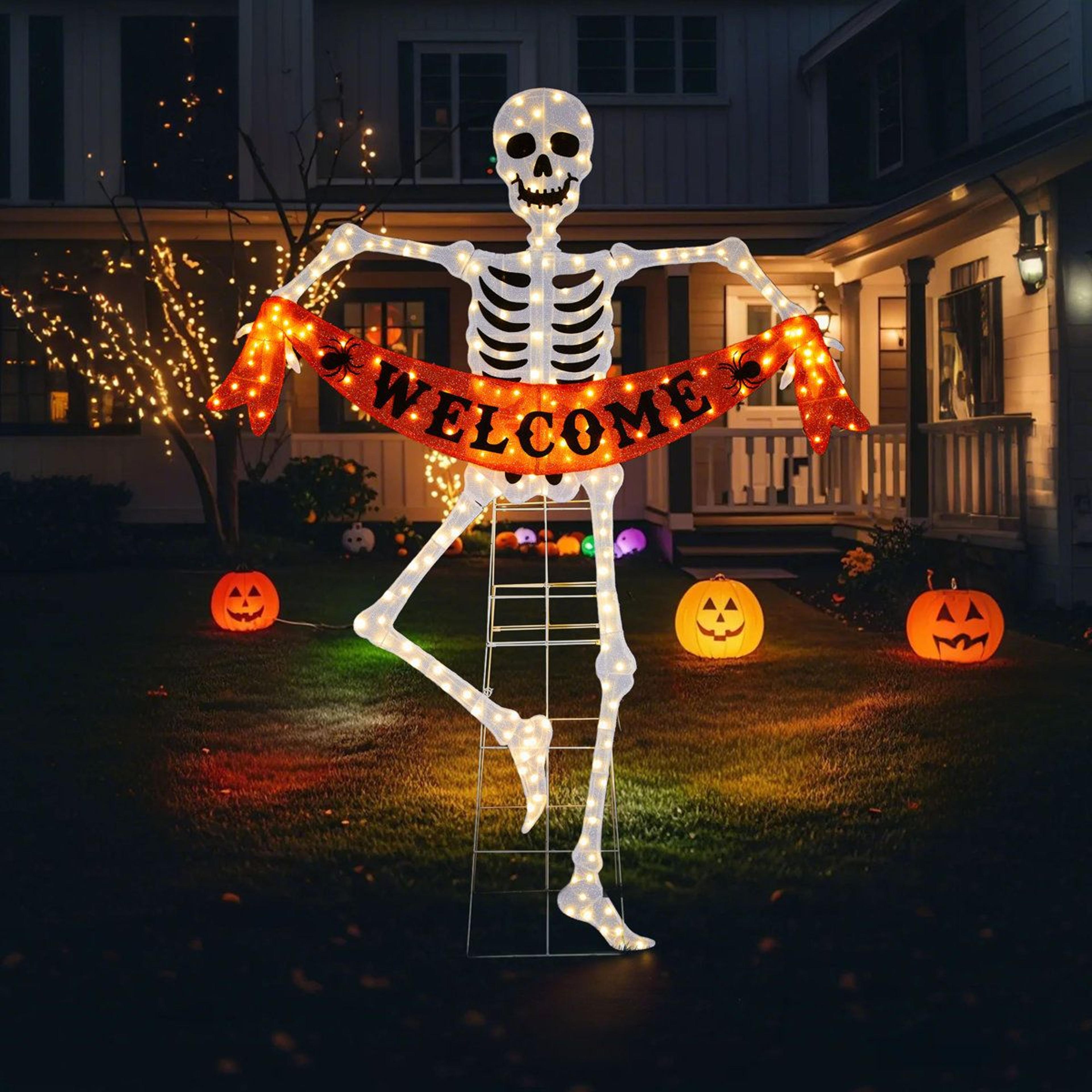 8625Inch Lighted Halloween Outdoor Decoration With 220 Warm White LED Lights 1