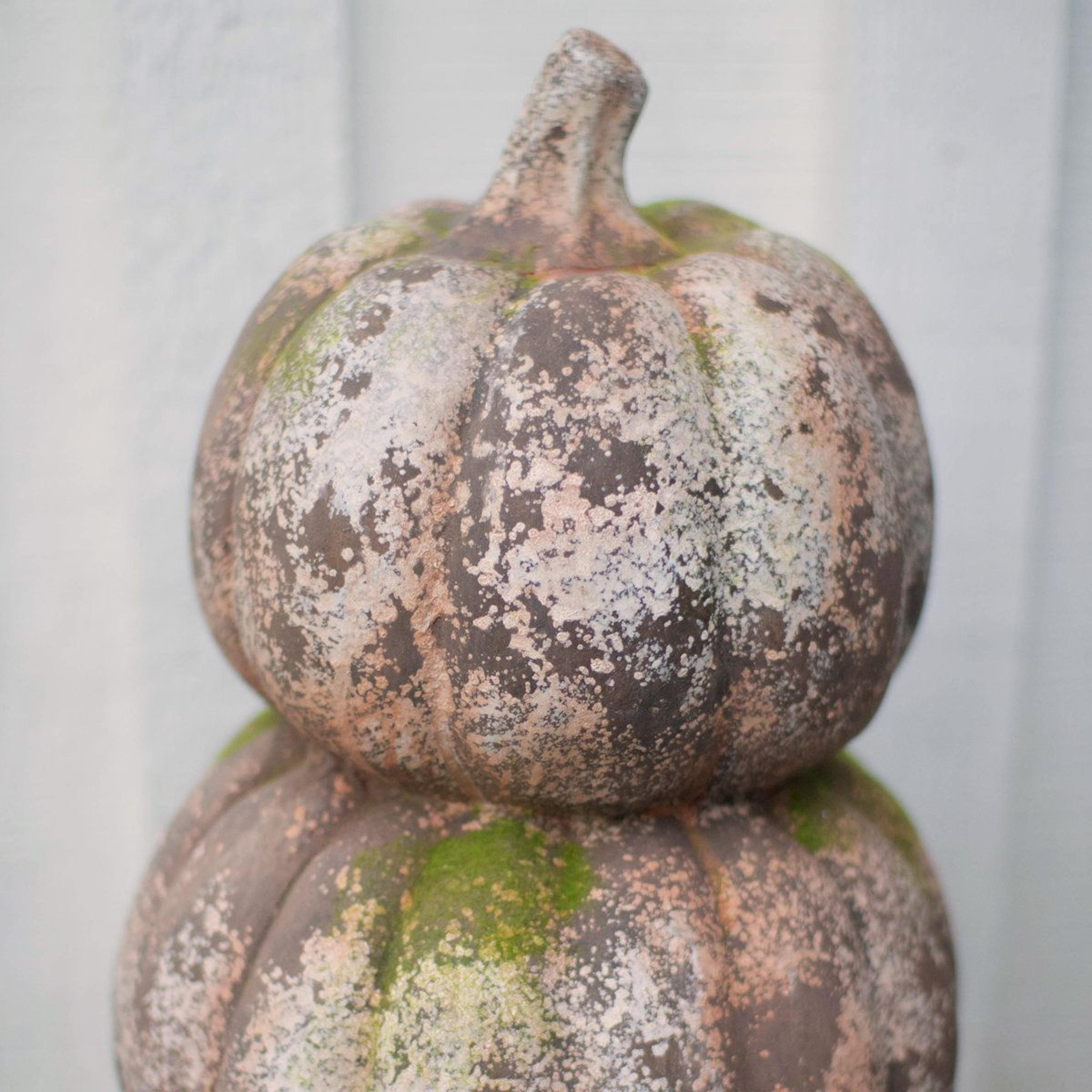 Stacked Pumpkin Fall Decoration 25Inch Faux Stone Resin Autumn Porch Decor 1