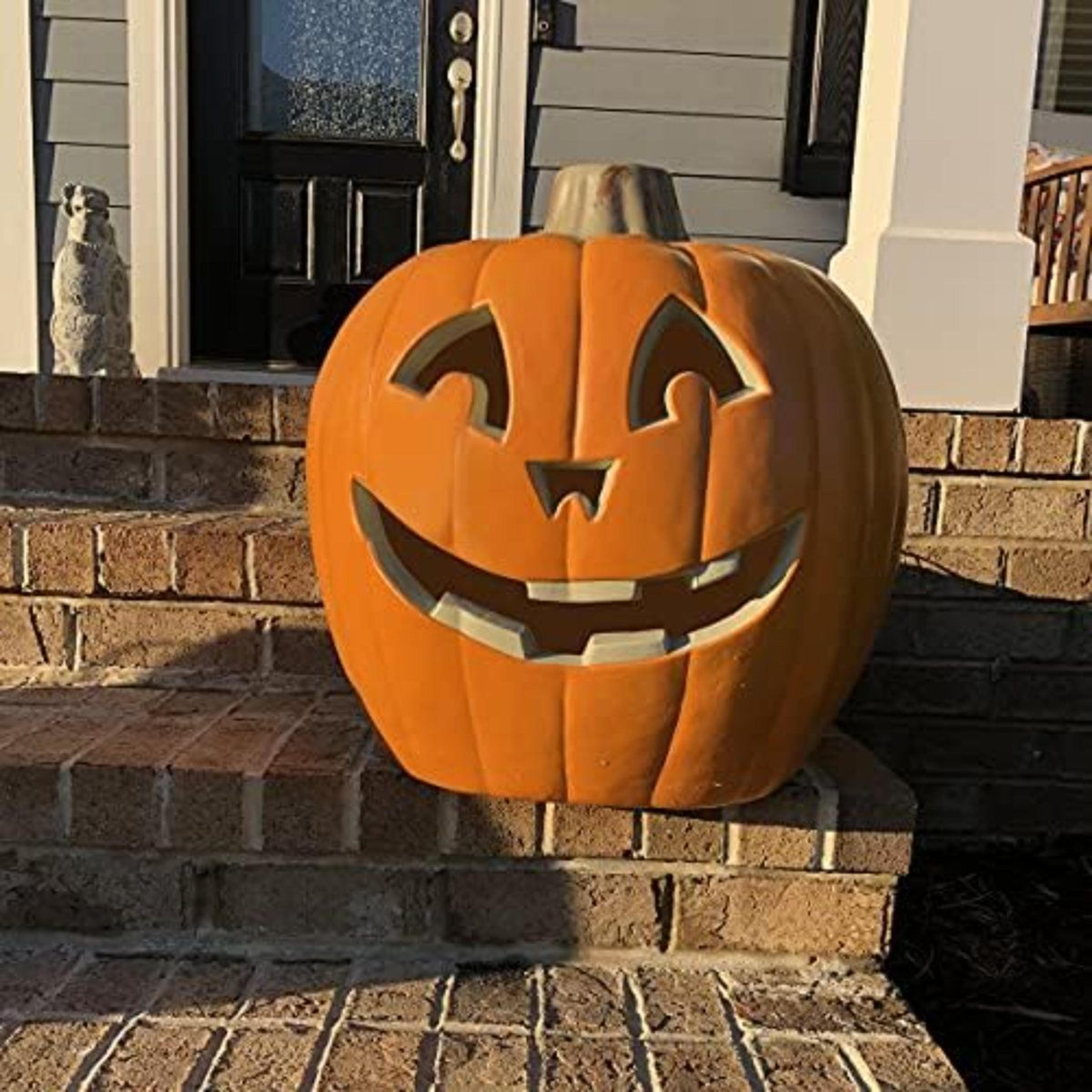 light up jack o lantern halloween pumpkin decoration with pre-lit led for indoor outdoor use