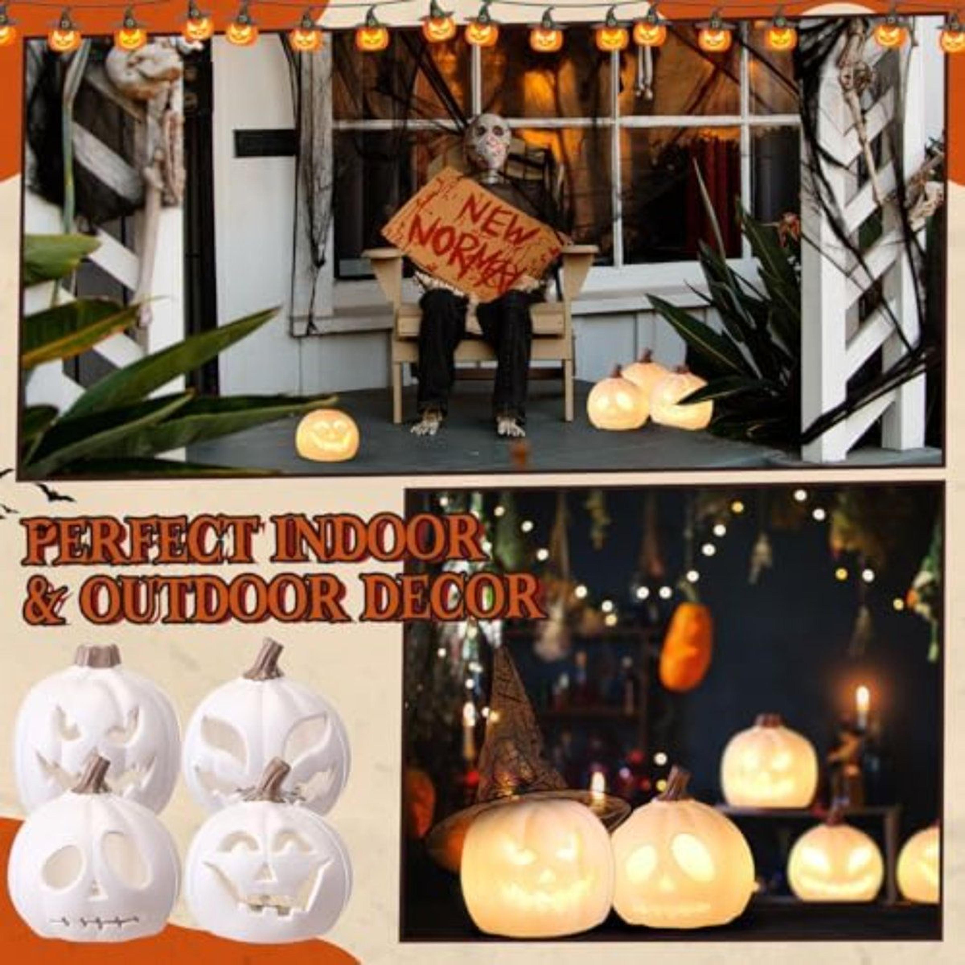 LED Jack O Lantern Pumpkin Lights For Halloween Indoor And Outdoor Decor 3