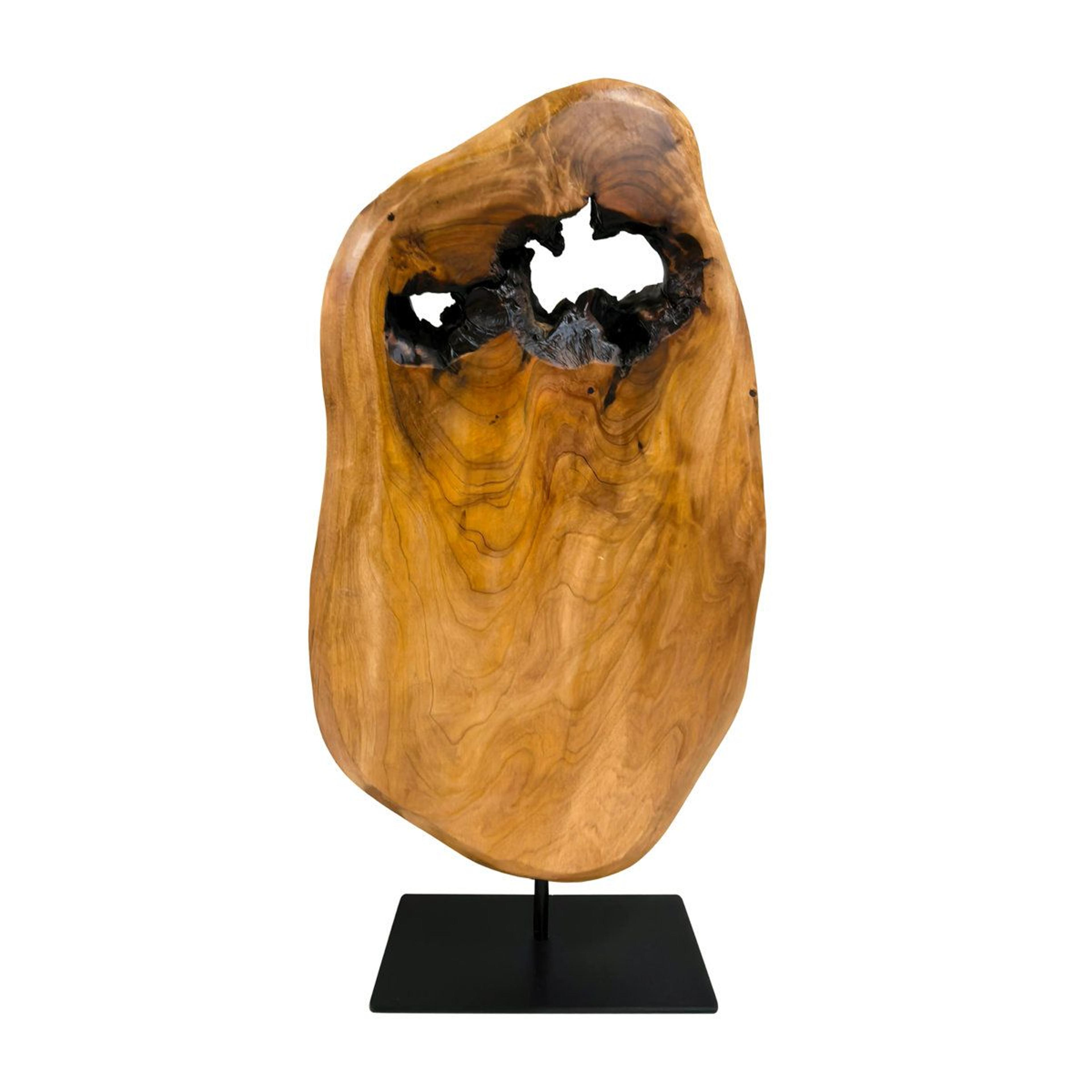 Handmade Cedar Wood Figurine Sculpture  Brown Decorative Accent 17 Inch 6