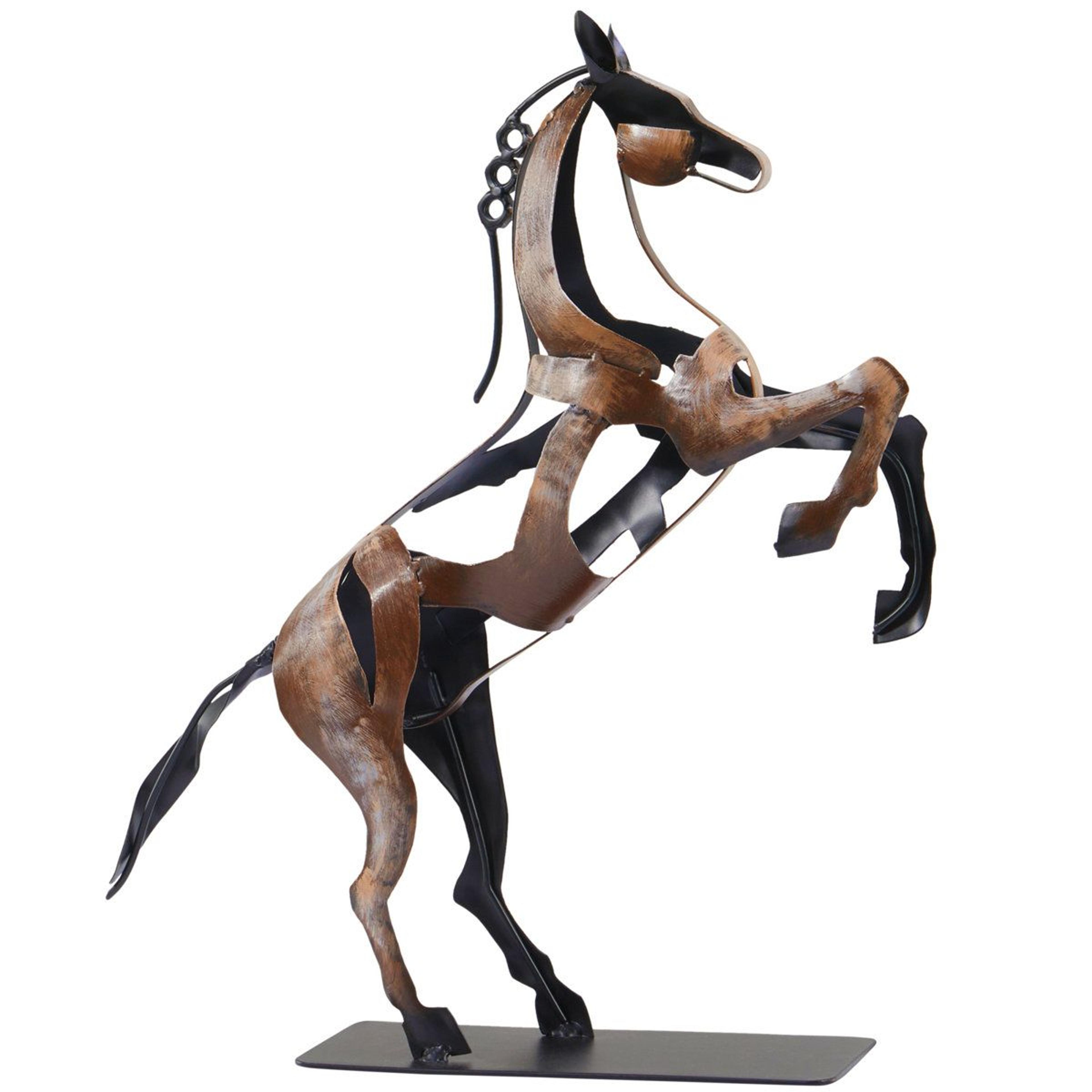 handmade metal horse statue sculpture – hand-painted home and garden decor