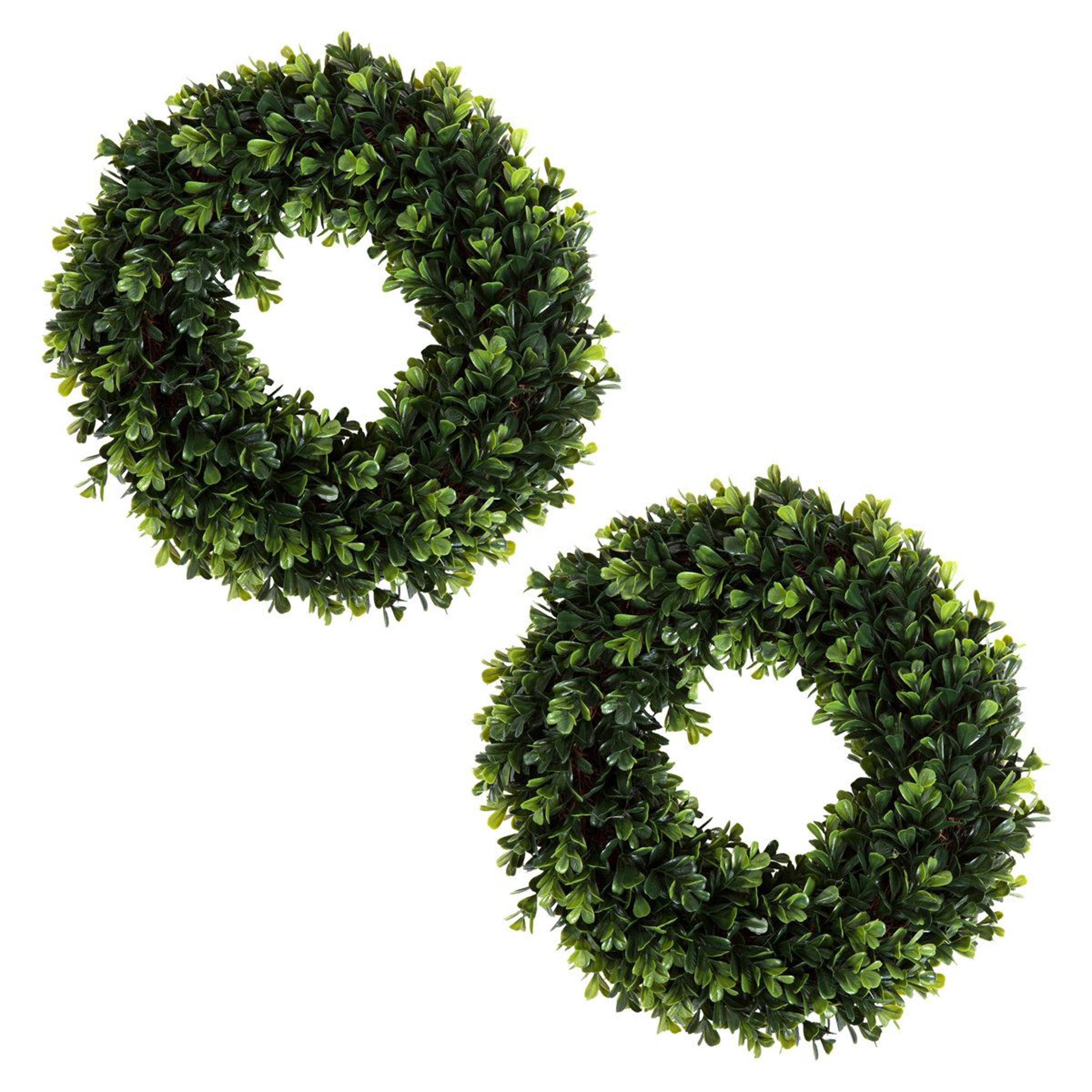 artificial greenery wreaths 12-inch uv-resistant indoor outdoor decor set of 2
