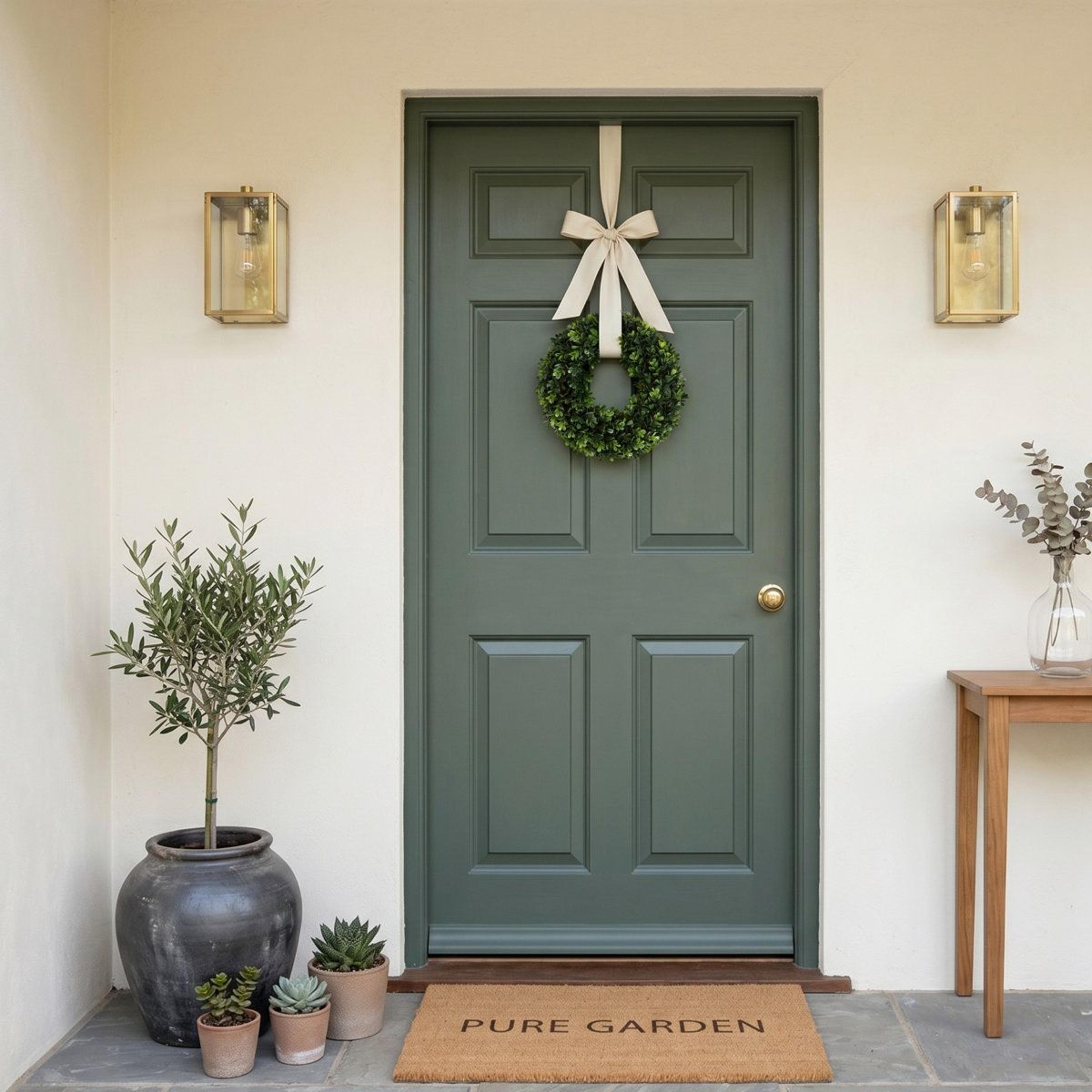 12Inch Artificial Boxwood Wreath UVResistant Greenery For Indoor And Outdoor Decor 3