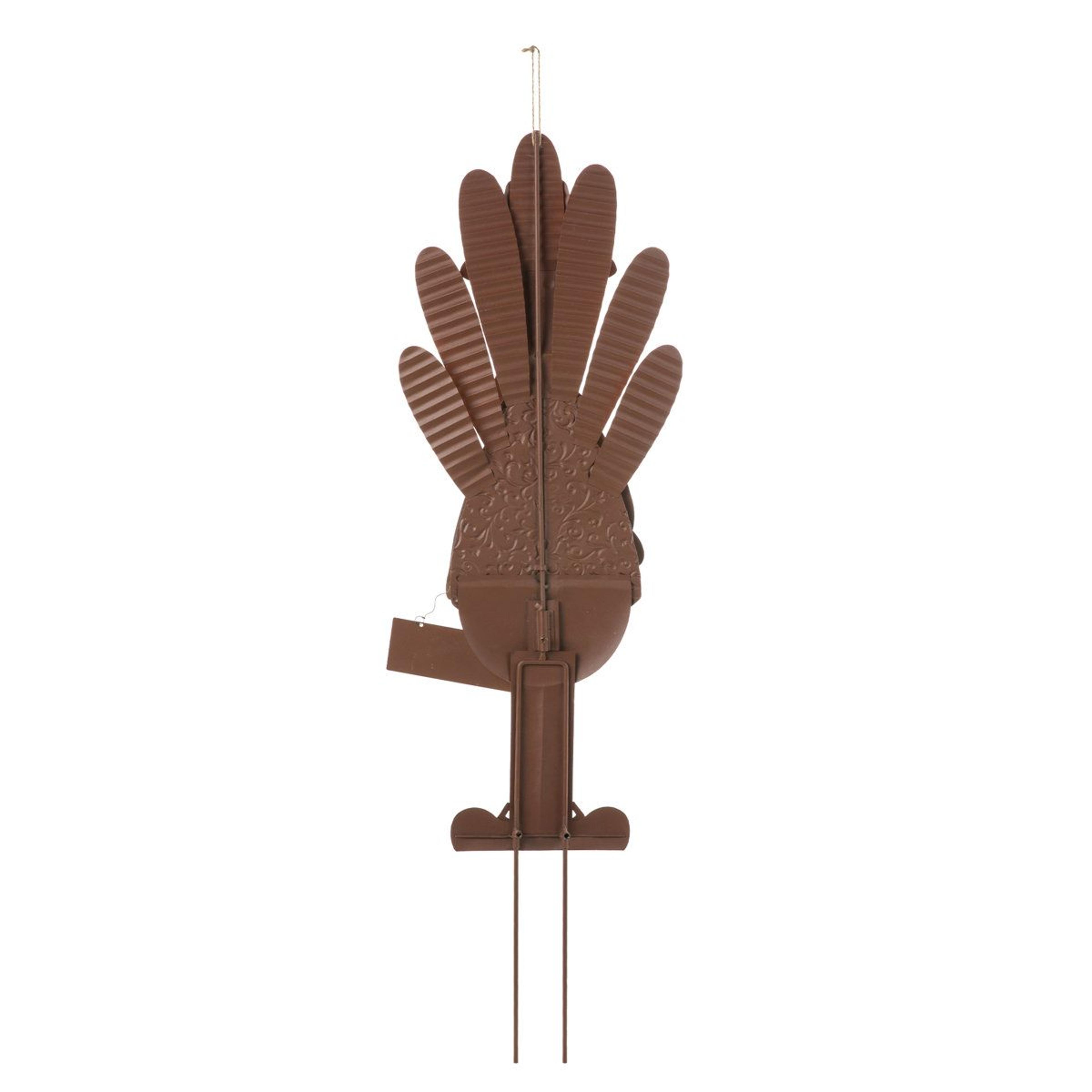 36Inch Thanksgiving Metal Turkey Yard Stake With Give Thanks Sign 5