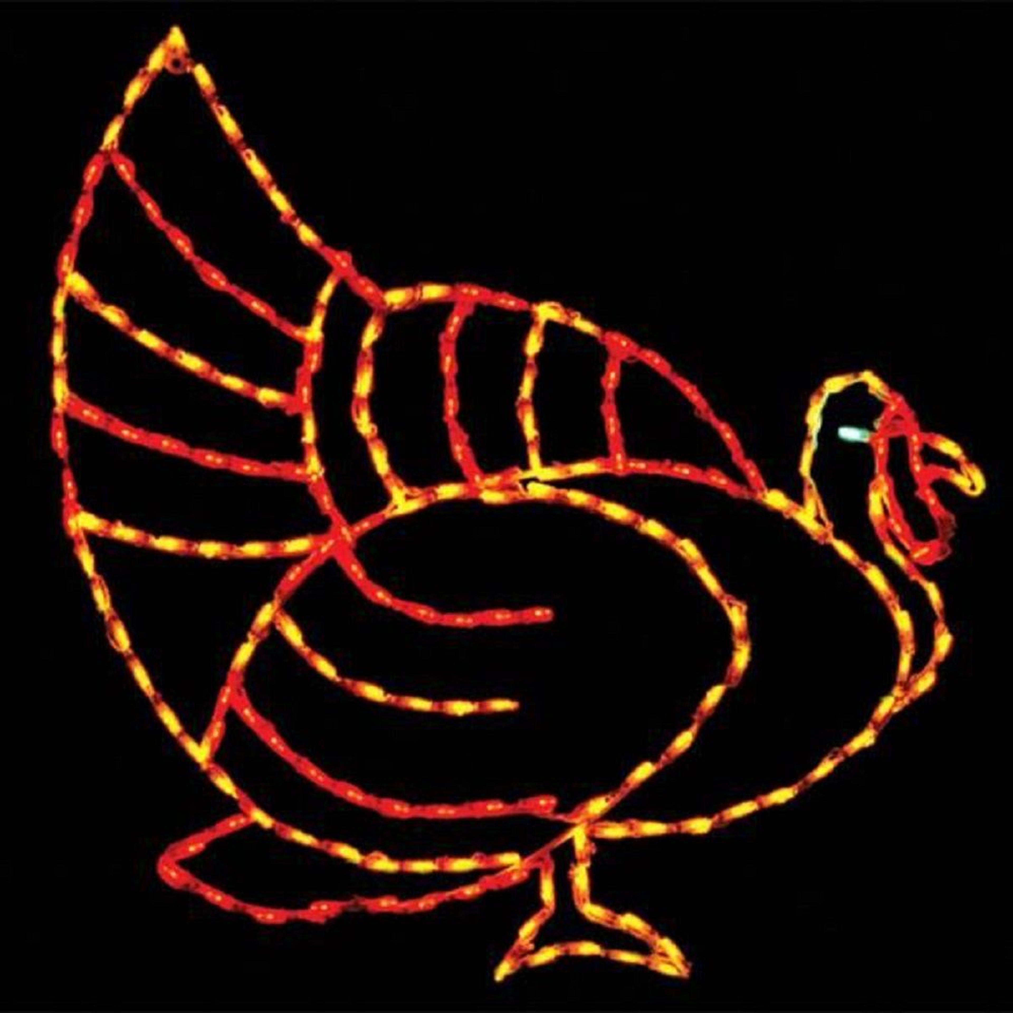 thanksgiving turkey led light display with 200 warm lights for indoor and outdoor decor