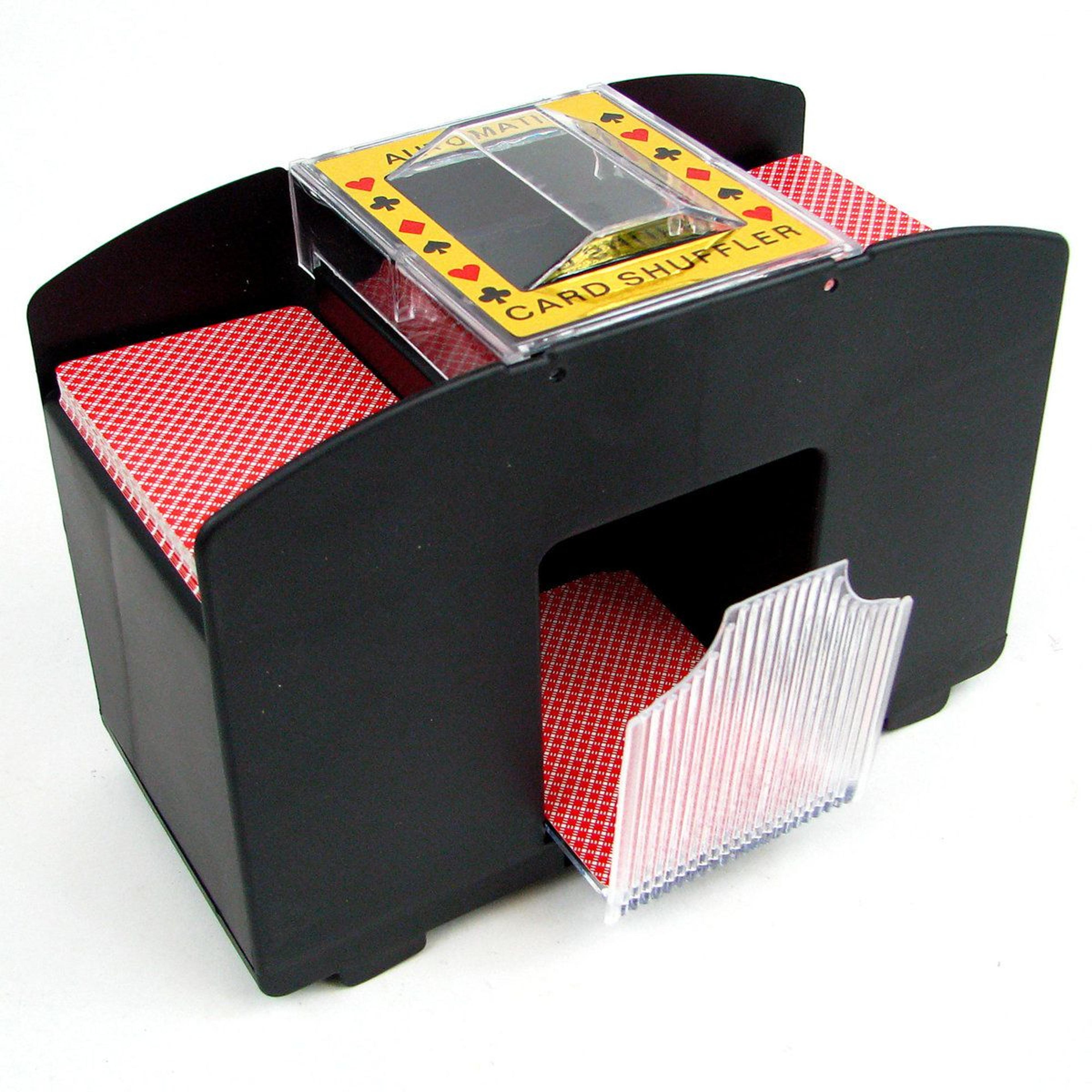 automatic card shuffler – battery-operated 4-deck playing card shuffling machine