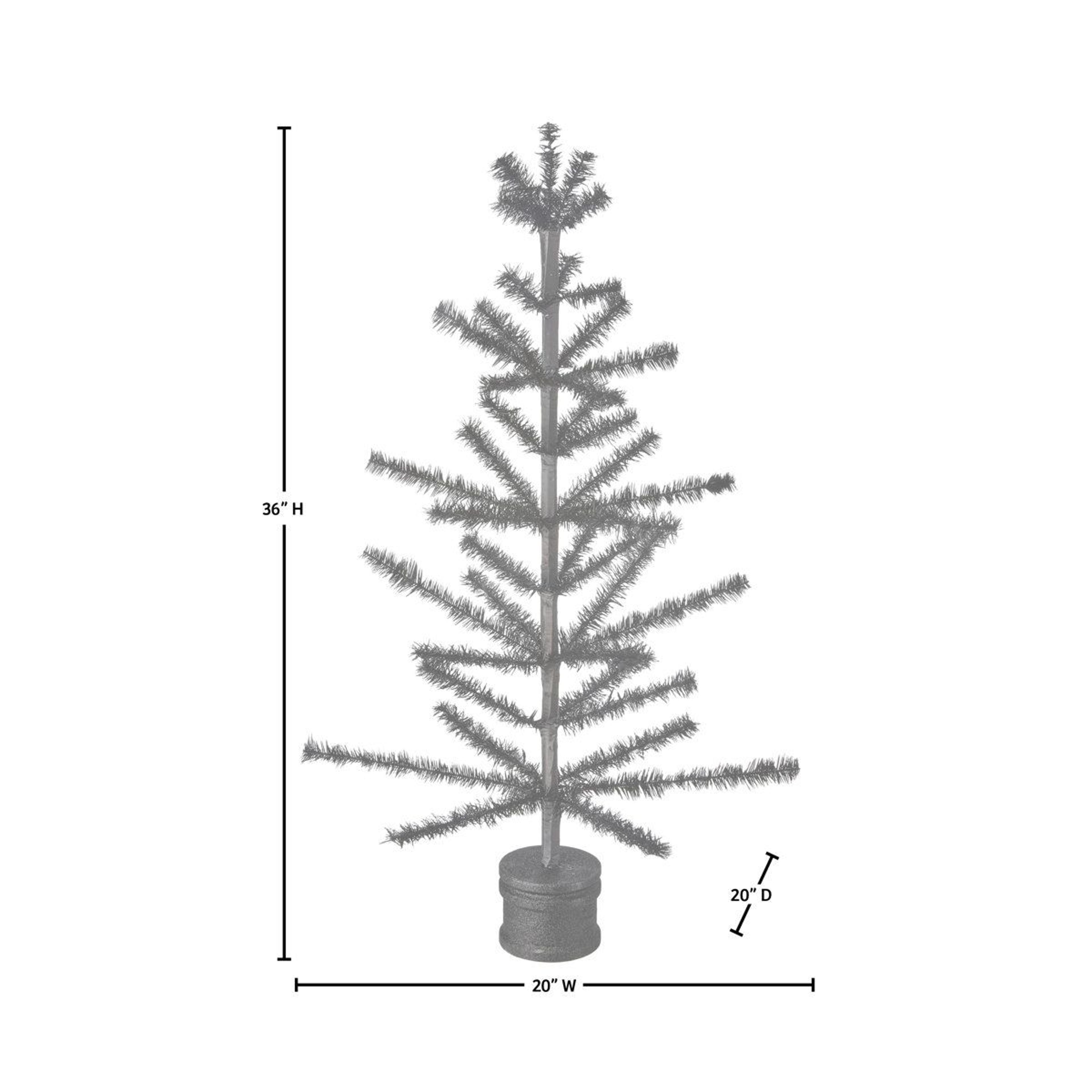 36Inch Halloween Feather Tabletop Tree With Decorative Base 5