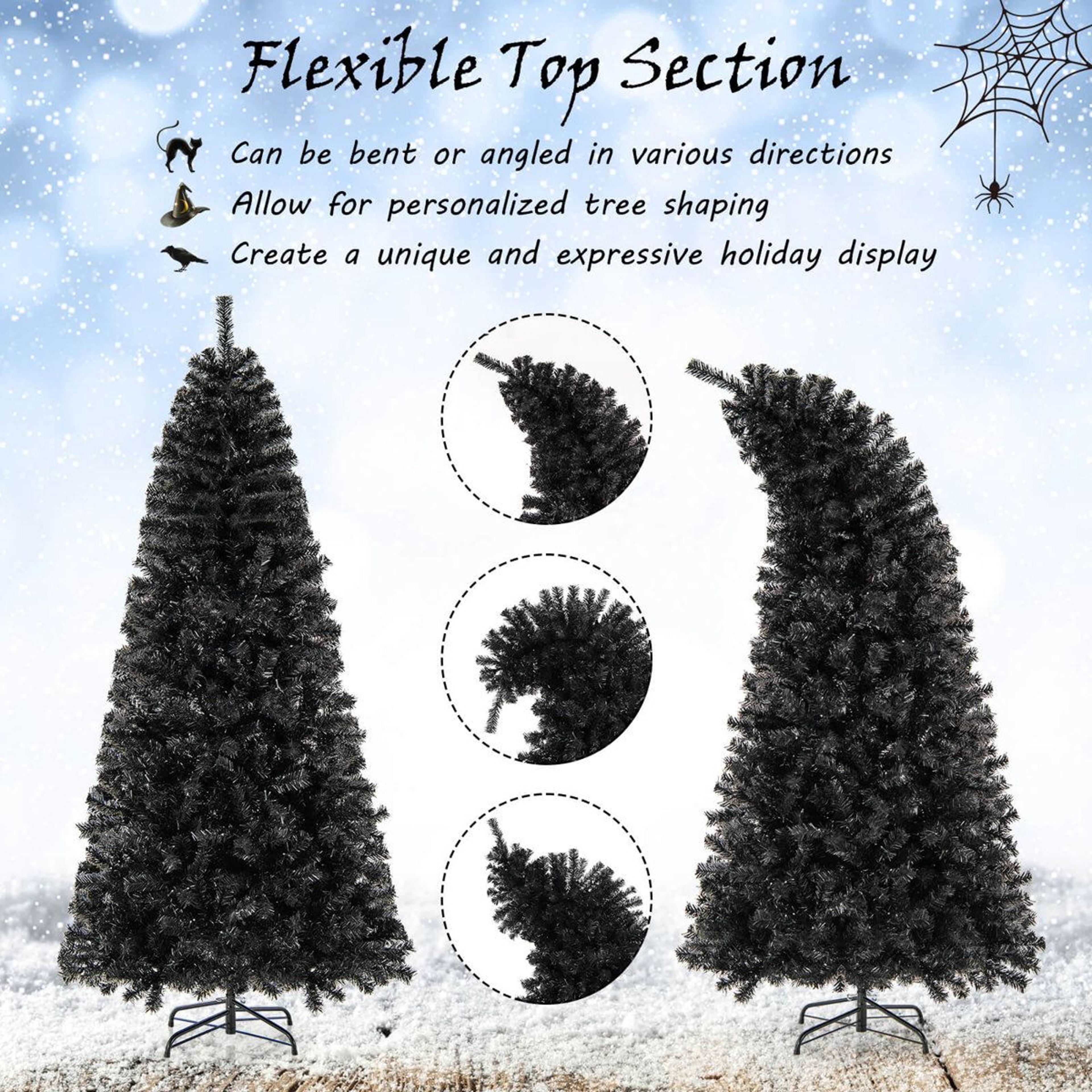 7 Ft PreLit Black Halloween Tree With 340 LED Lights And Bendable Top 4