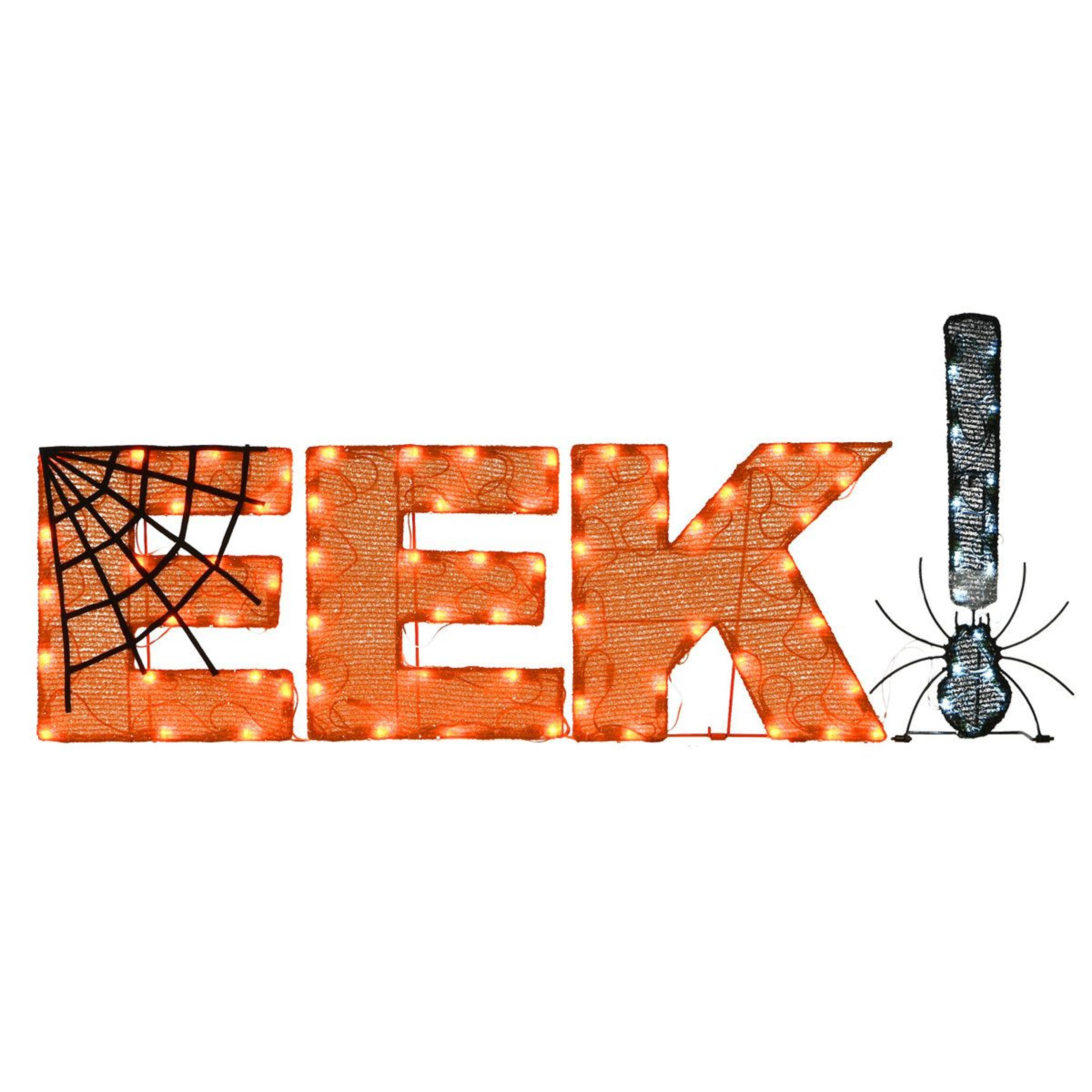50-inch pre-lit halloween eek outdoor decoration with 80 led lights