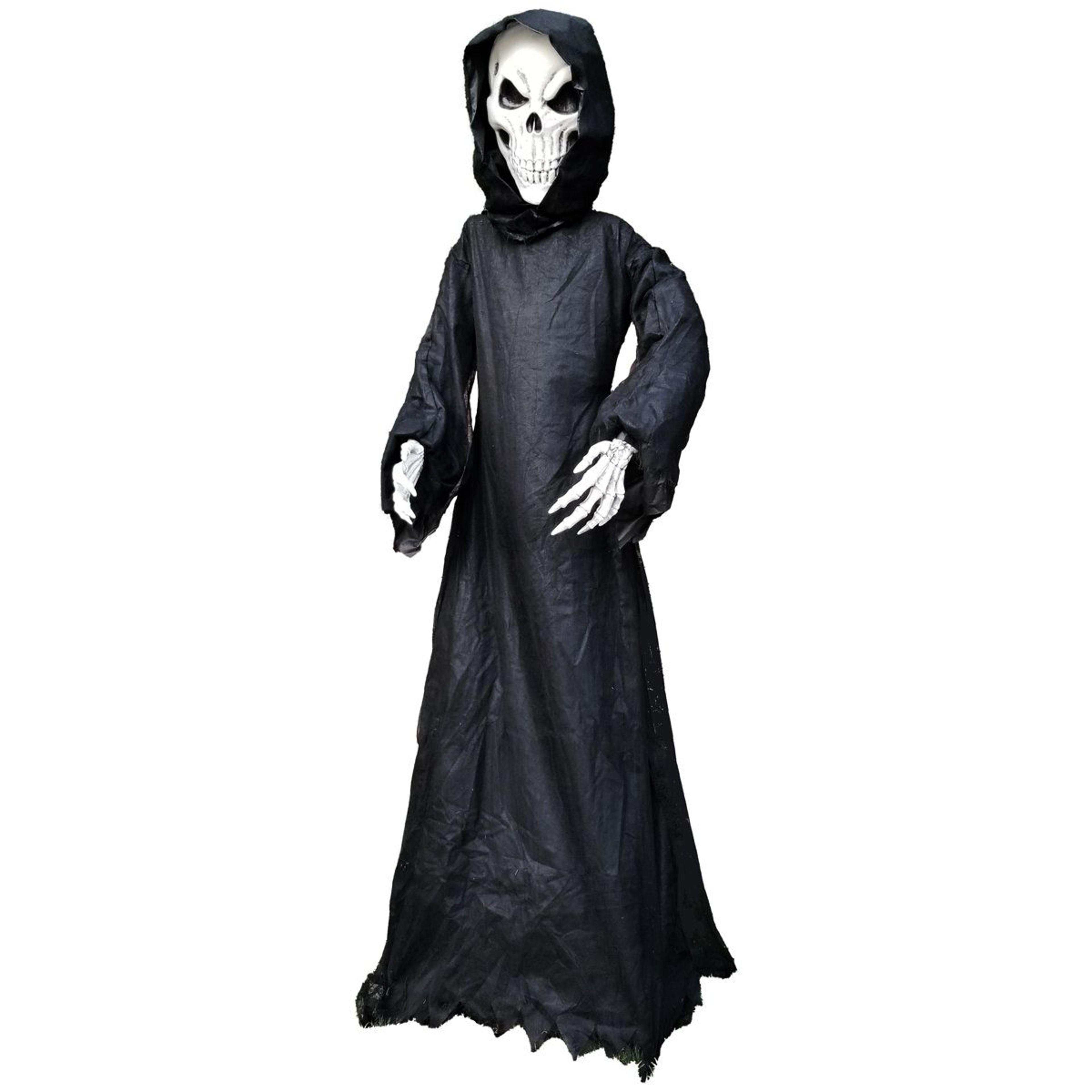 halloween skeleton tree decoration with black robe – adjustable 6 to 8 feet