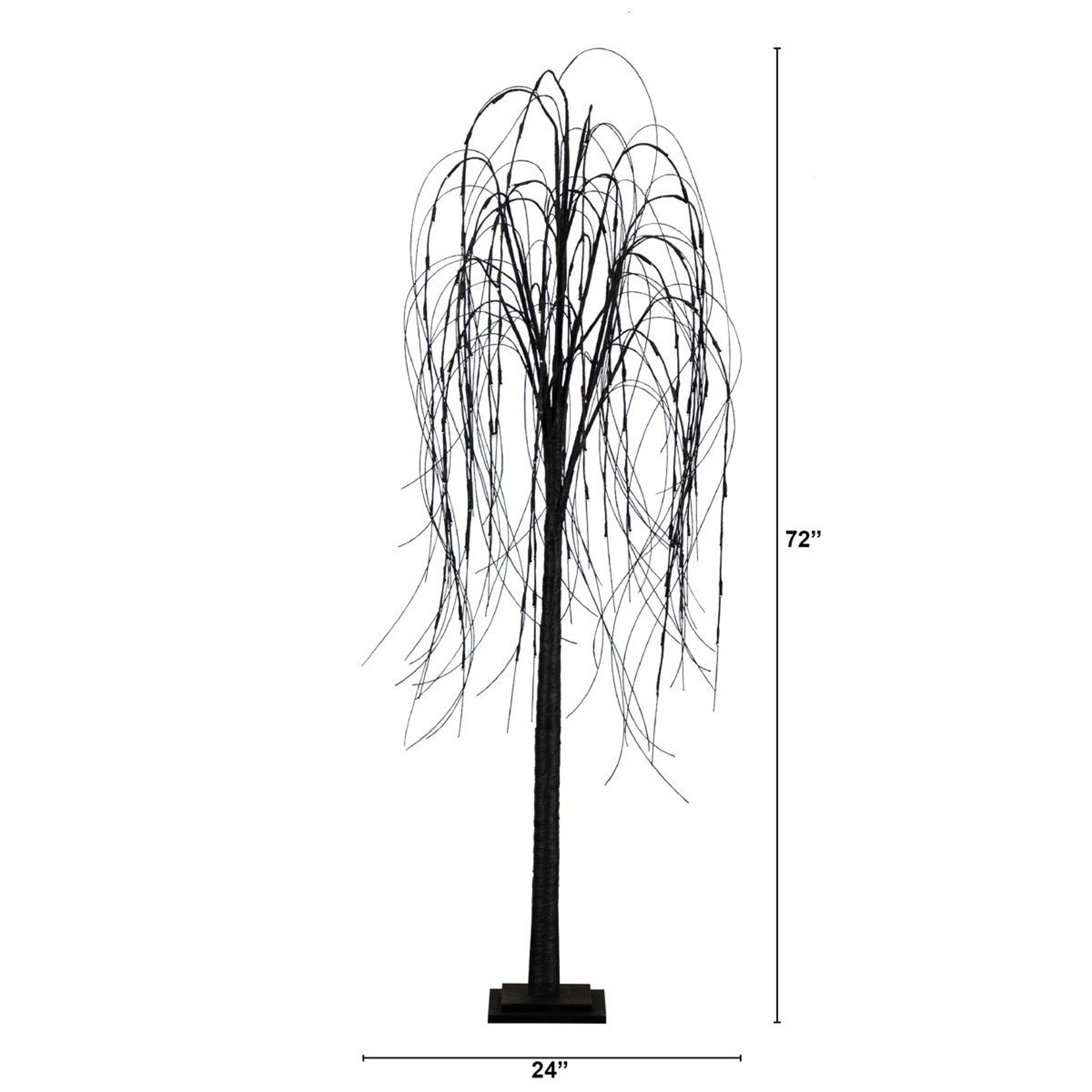 6 Ft PreLit Halloween Black Willow Tree With 160 Orange And Purple LED Lights 3