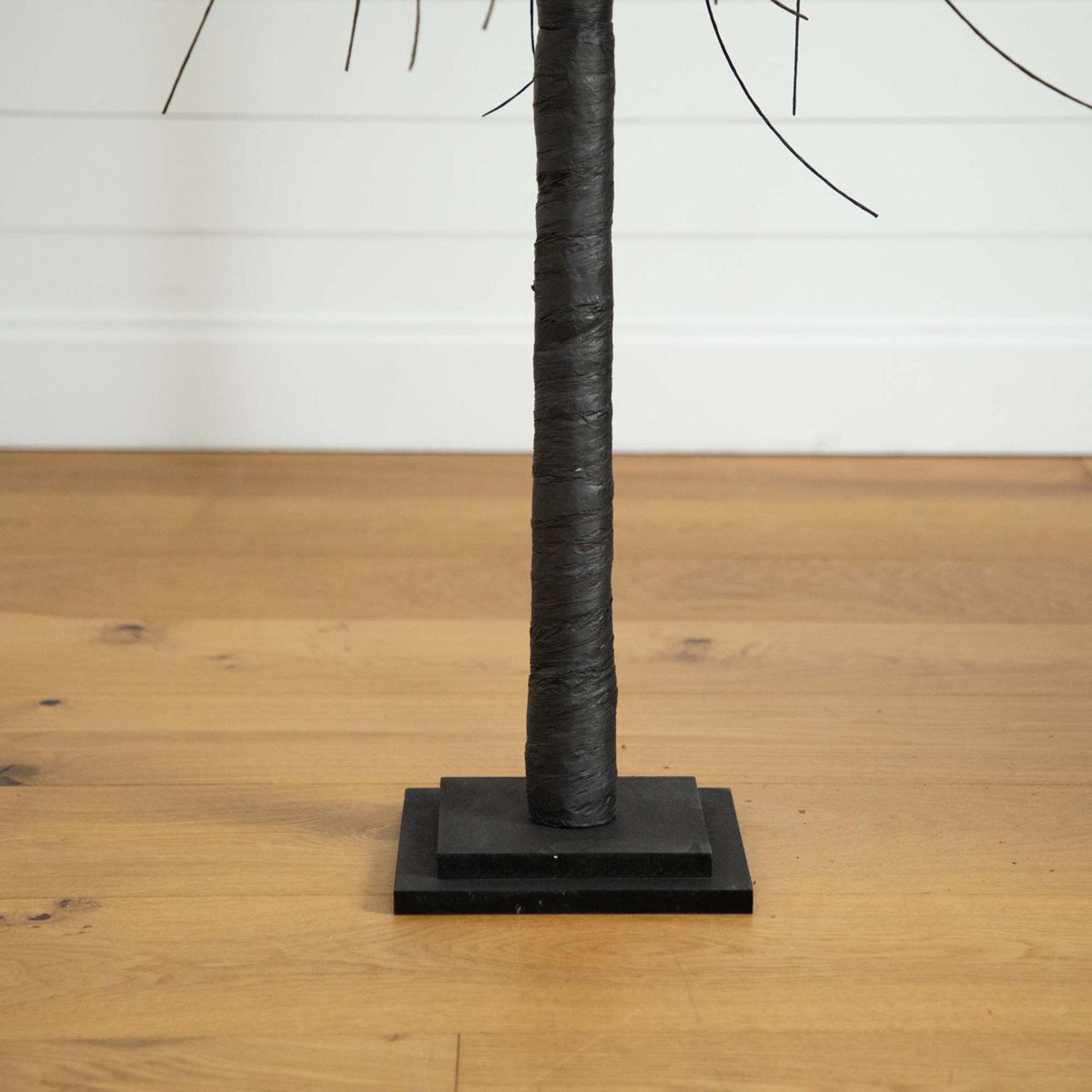 6 Ft PreLit Halloween Black Willow Tree With 160 Orange And Purple LED Lights 6
