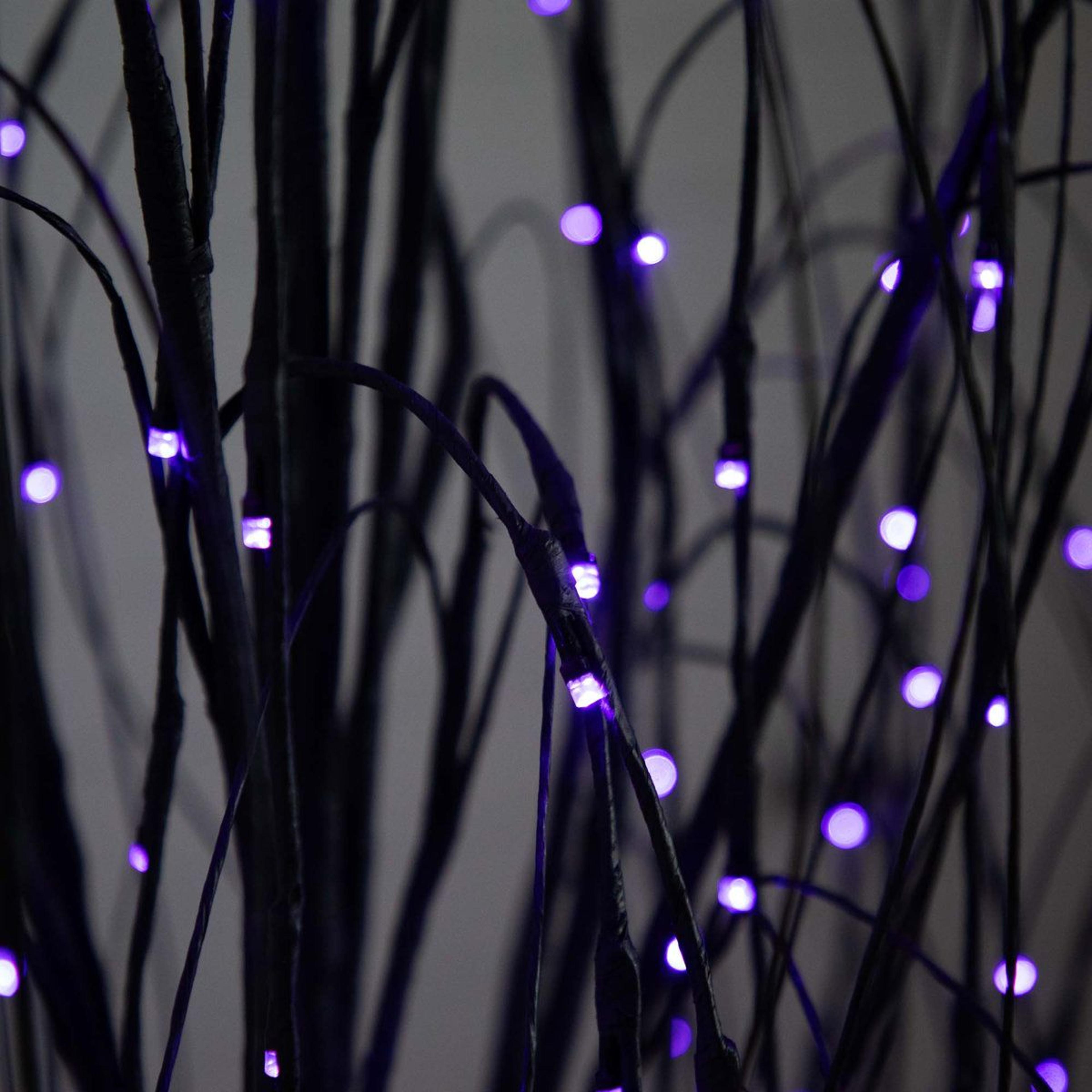 6 Ft PreLit Halloween Black Willow Tree With 160 Orange And Purple LED Lights 4
