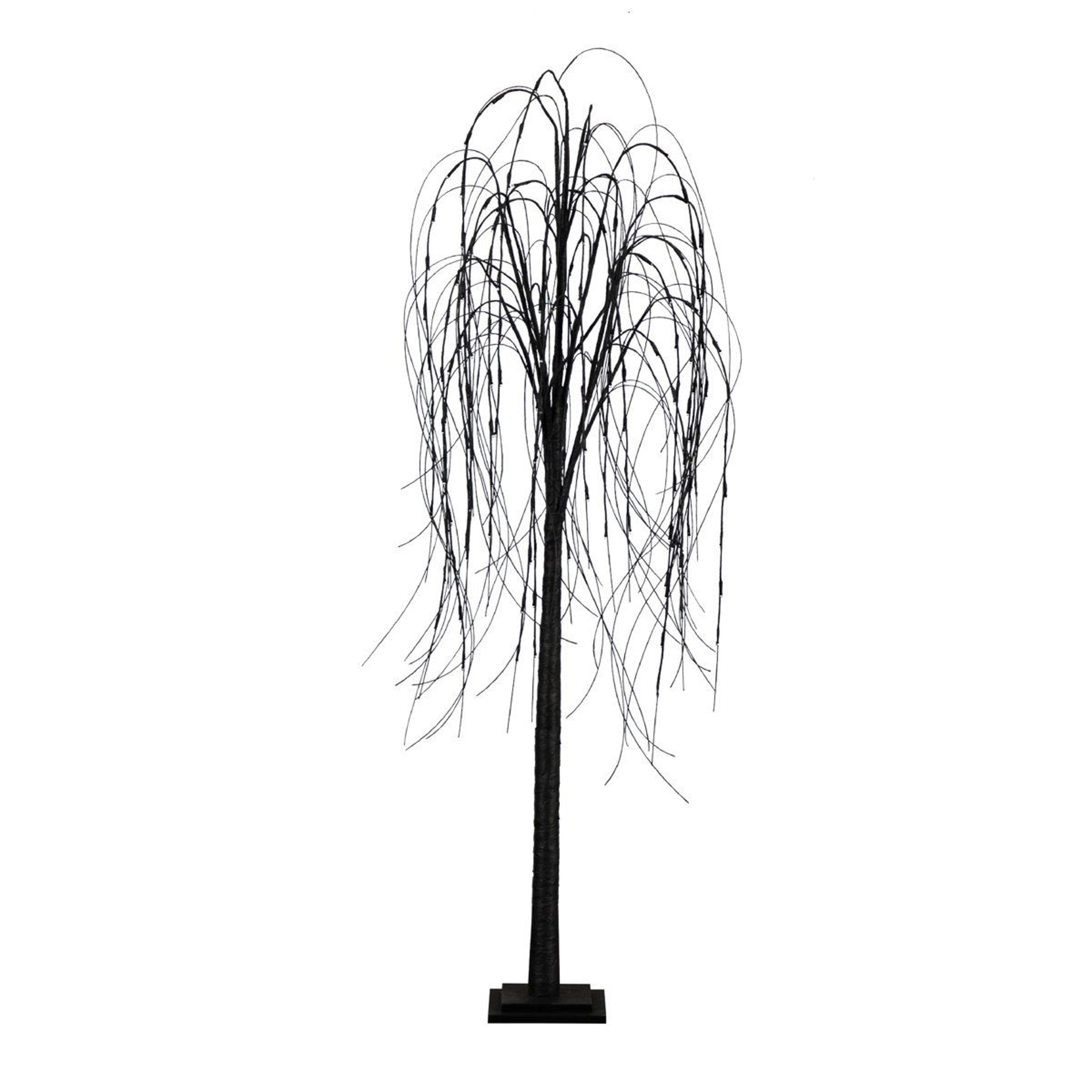 6 ft pre-lit halloween black willow tree with 160 orange and purple led lights