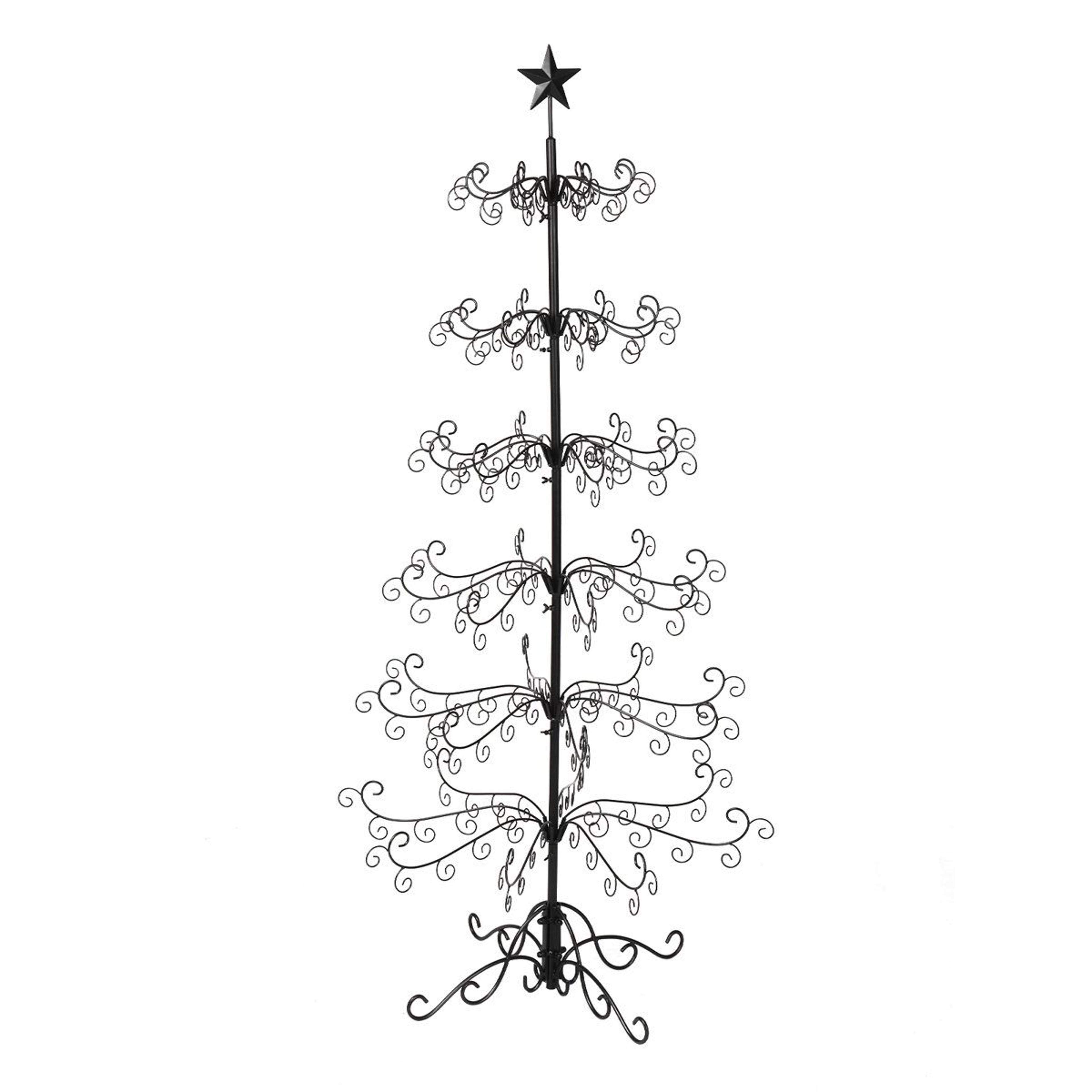 6 ft black iron christmas tree with star top for diy holiday decor