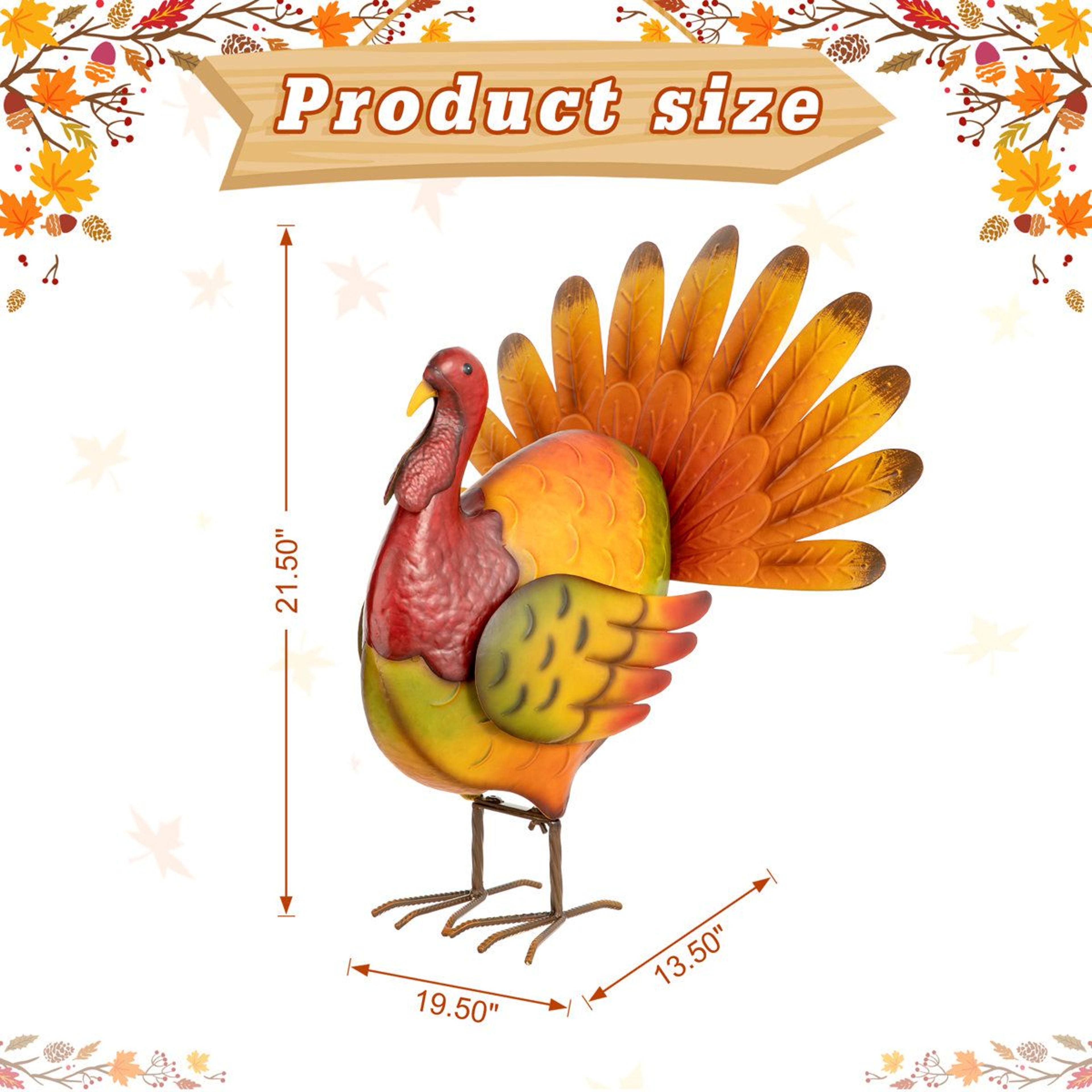 Thanksgiving Turkey Metal Figurine Decoration For Indoor And Outdoor Fall Decor 2