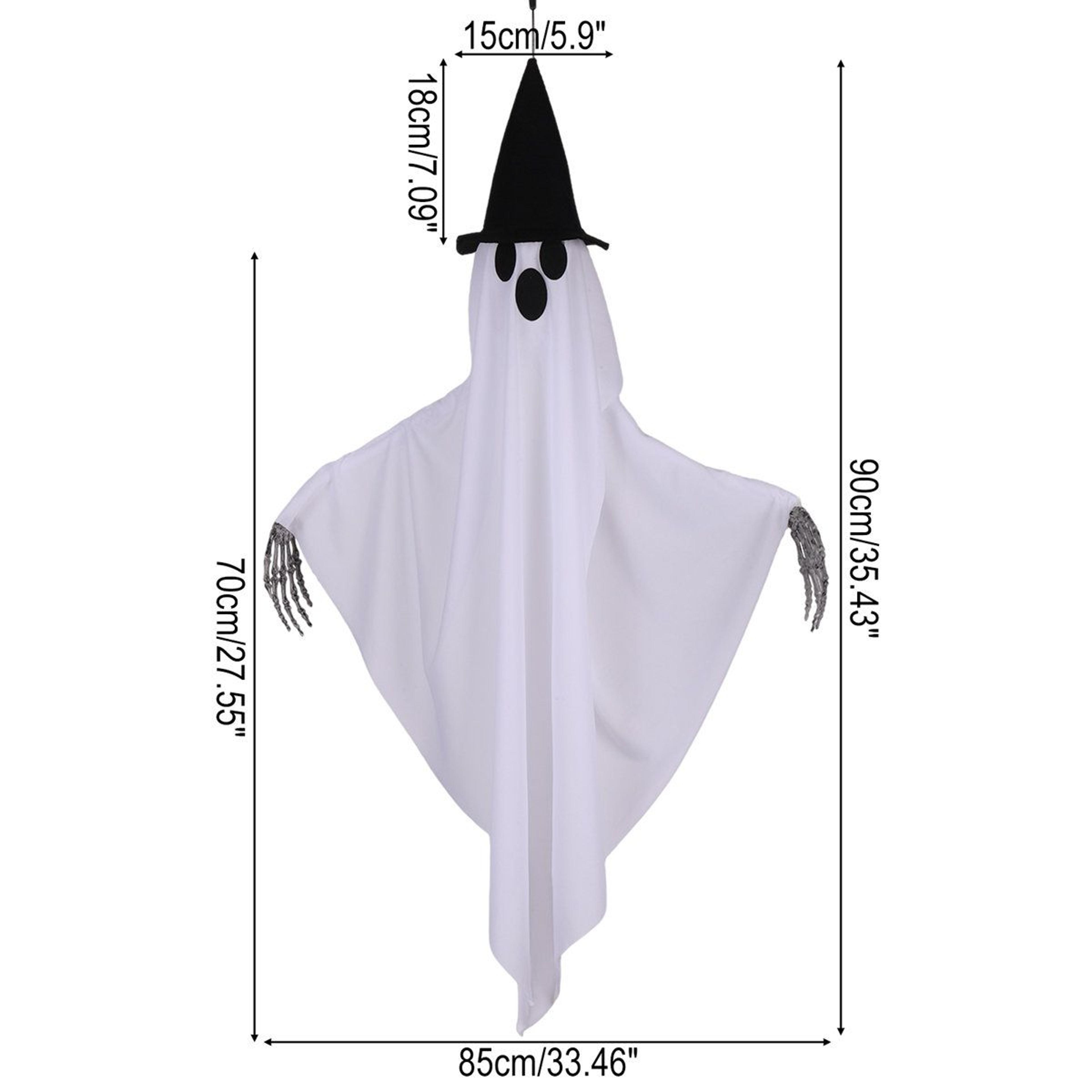 2 Pack Lighted Halloween Hanging Ghost Decorations With Adjustable Arms 3
